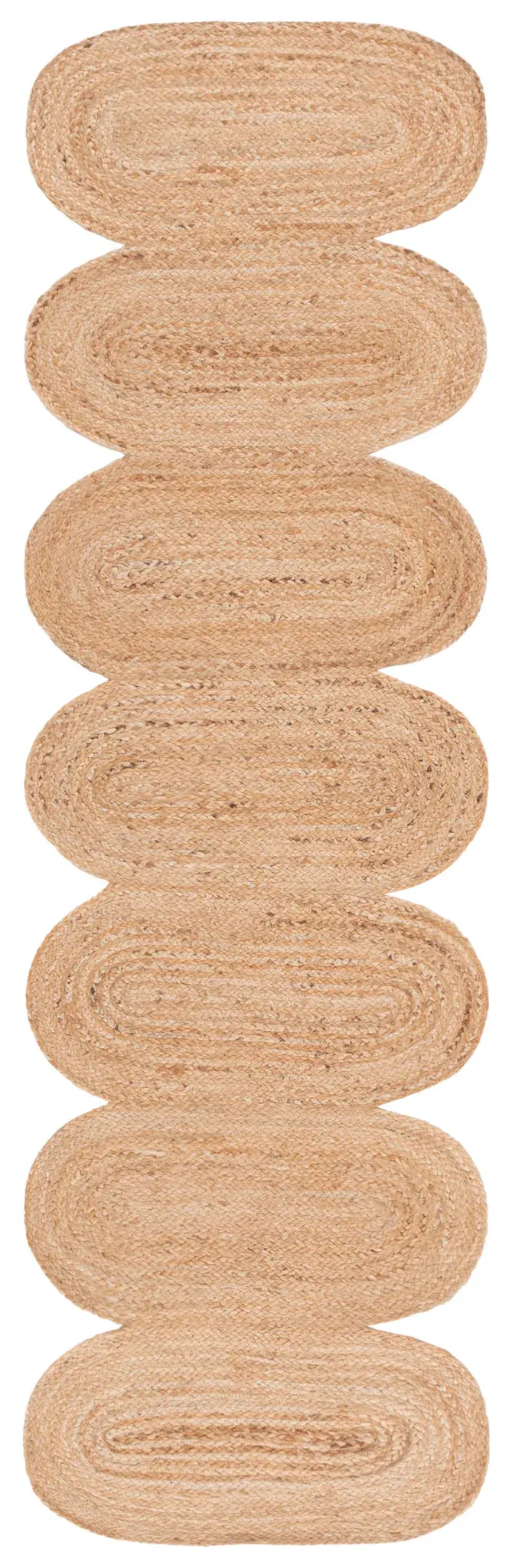 Natural Fiber Scalloped Hand-Woven Jute Rug