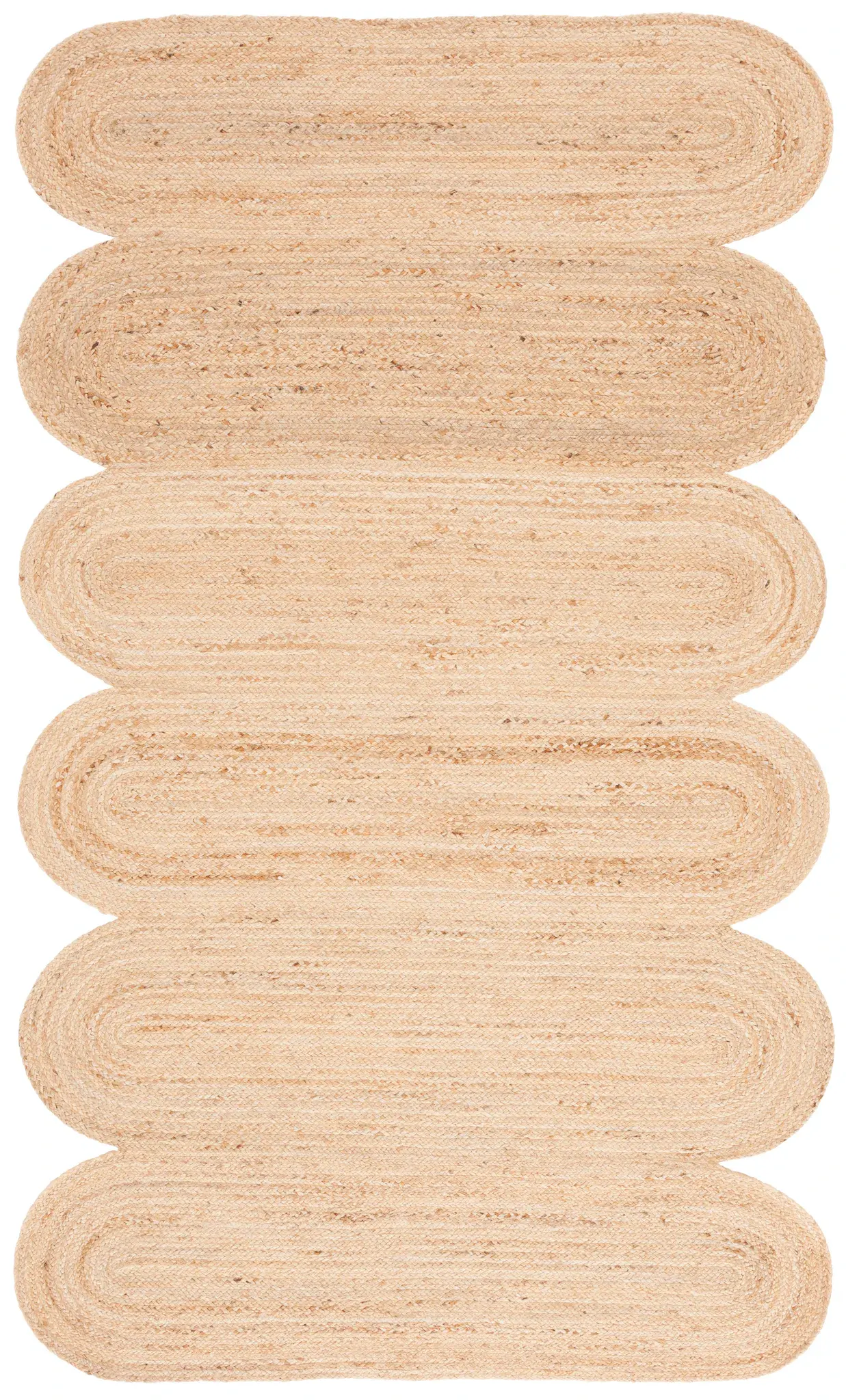 Natural Fiber Scalloped Hand-Woven Jute Rug