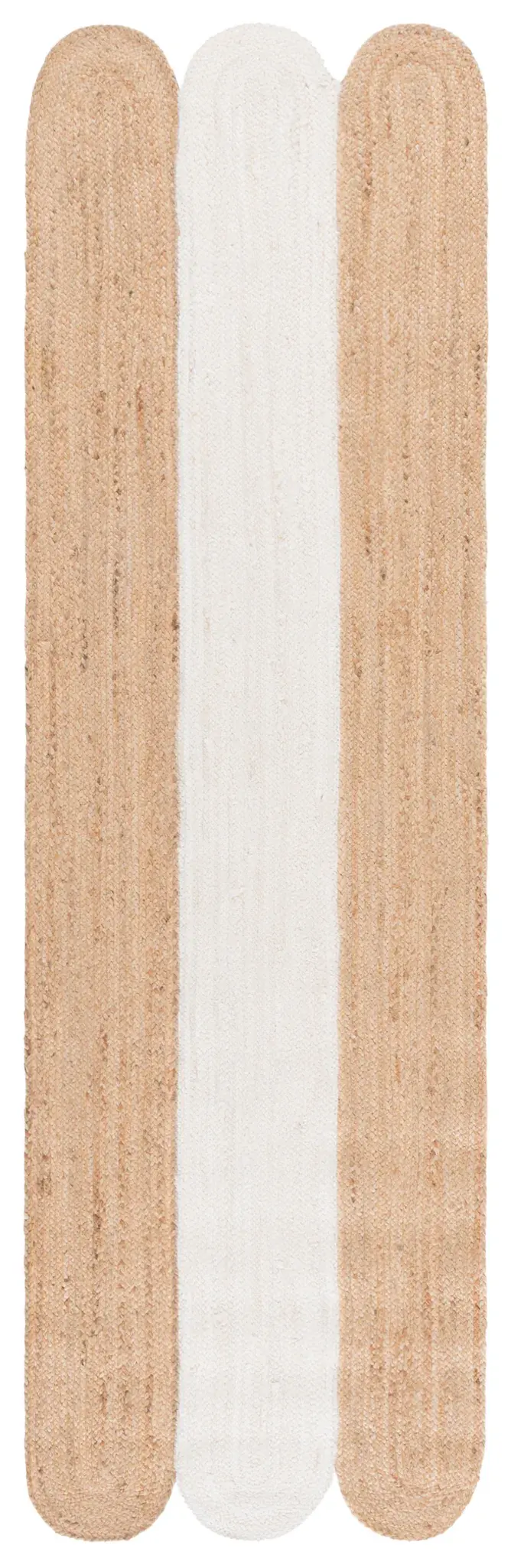 Natural Fiber Scalloped Stripe Hand-Woven Jute Rug
