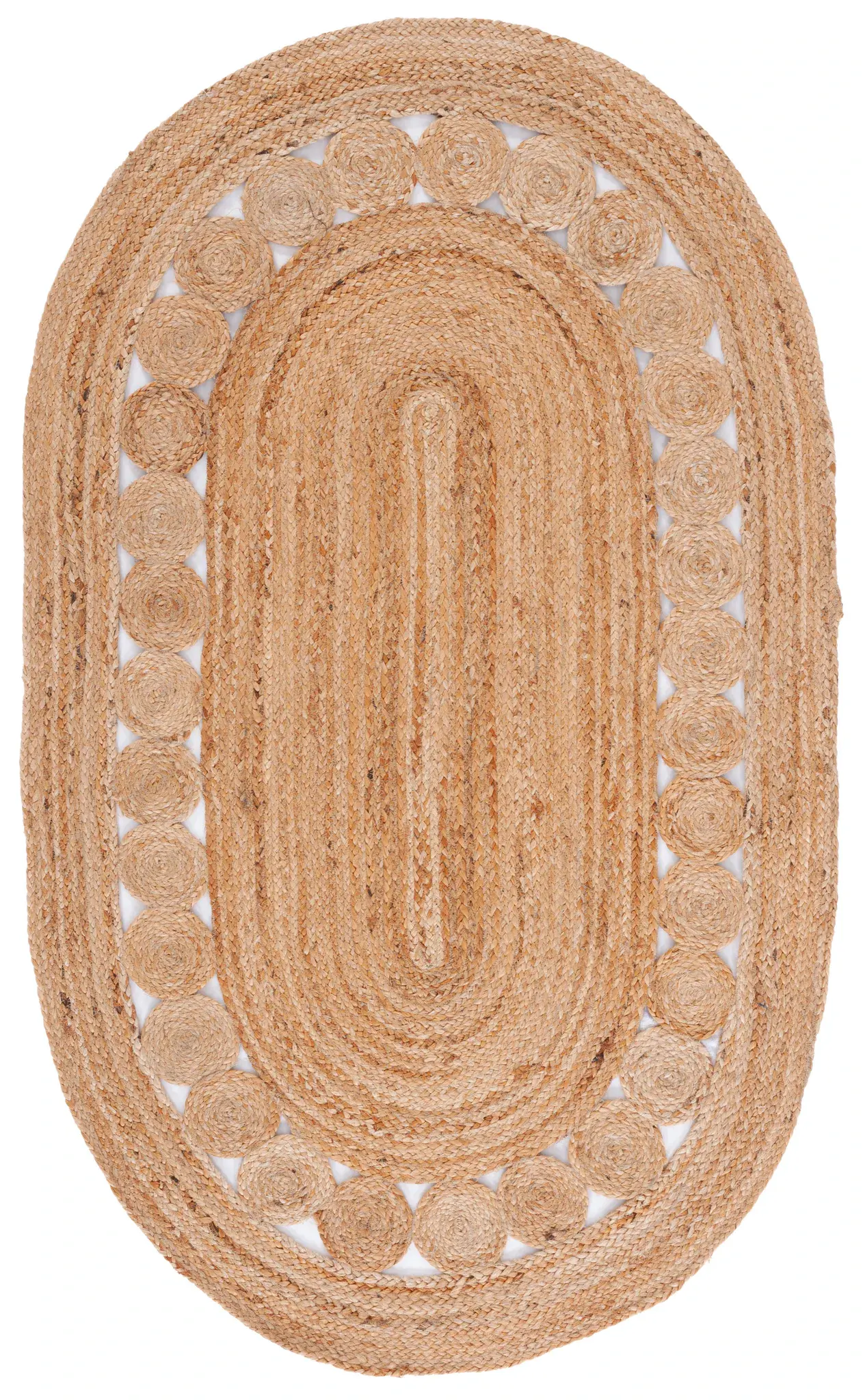Natural Fiber Braided Circle Hand-Woven Jute Rug