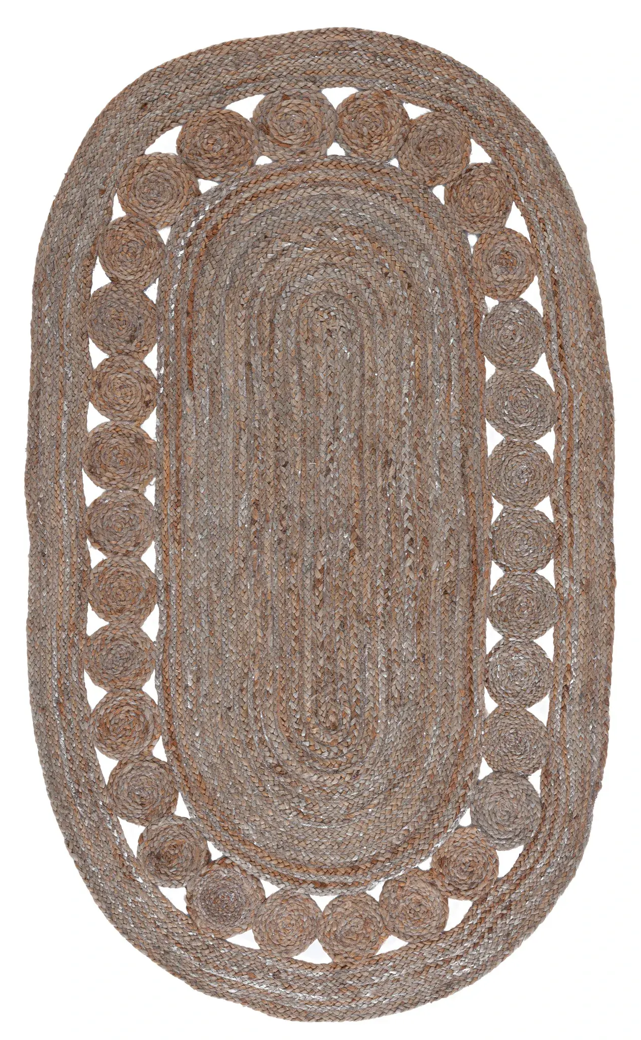 Natural Fiber Braided Circle Hand-Woven Jute Rug