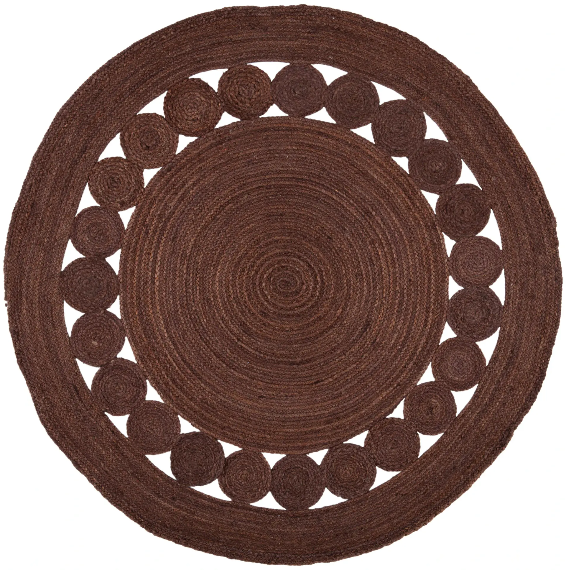 Natural Fiber Braided Circle Hand-Woven Jute Rug