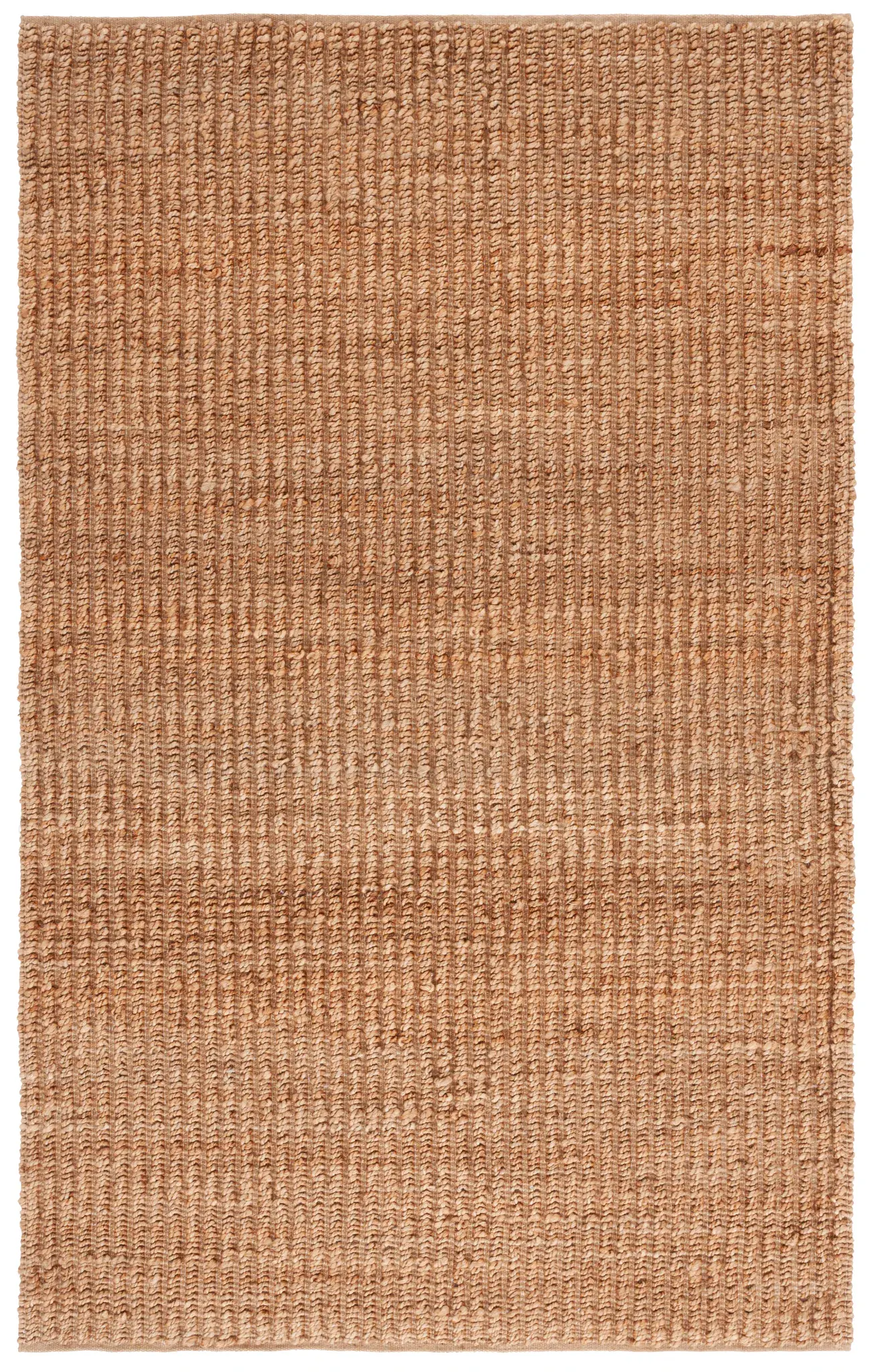 Natural Fiber Ribbed Solid Hand-Woven Jute Rug