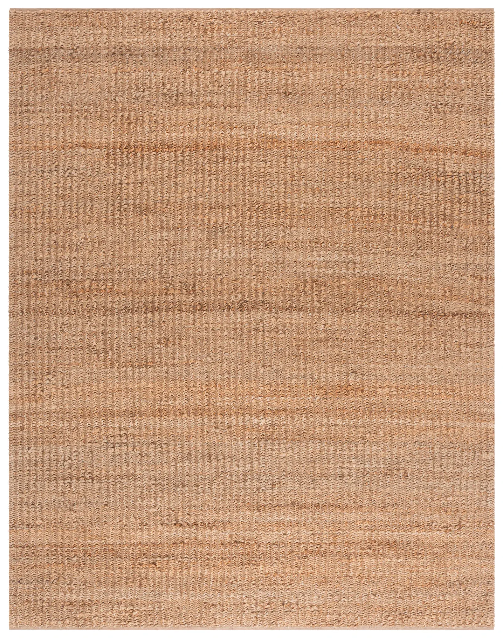 Natural Fiber Ribbed Solid Hand-Woven Jute Rug