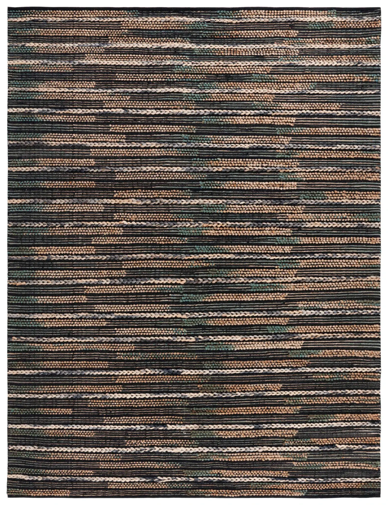 Natural Fiber Fine Linear Stripe Flatweave Jute Rug