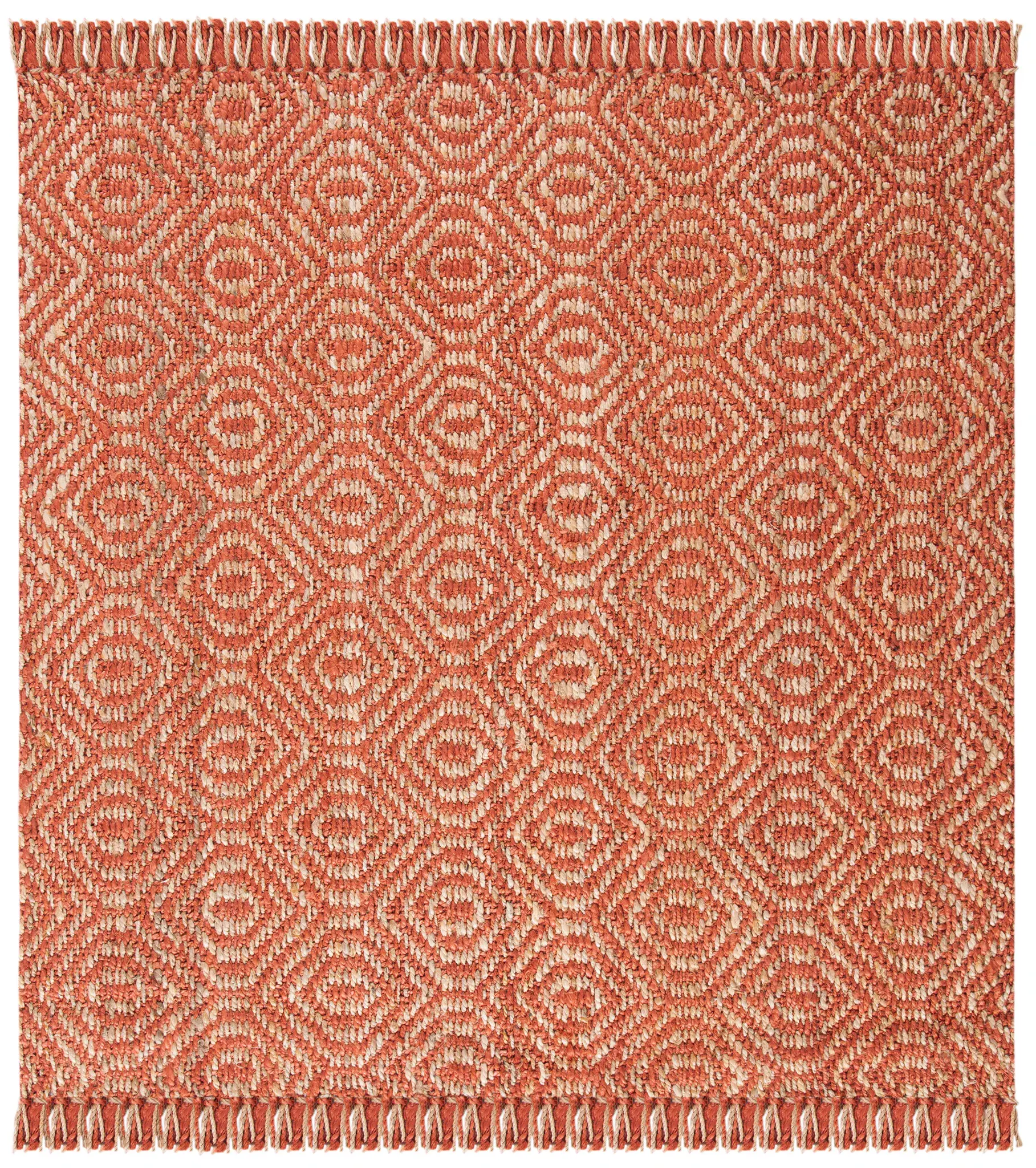 Natural Fiber Diamond Hand-Woven Jute Rug