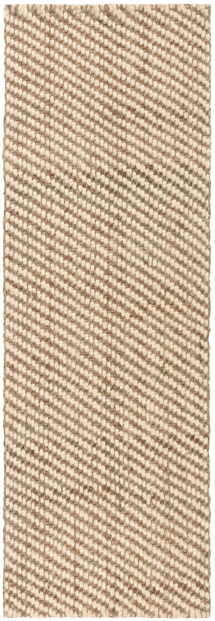 Natural Fiber Diagonal Ribbed Hand-Loomed Rug