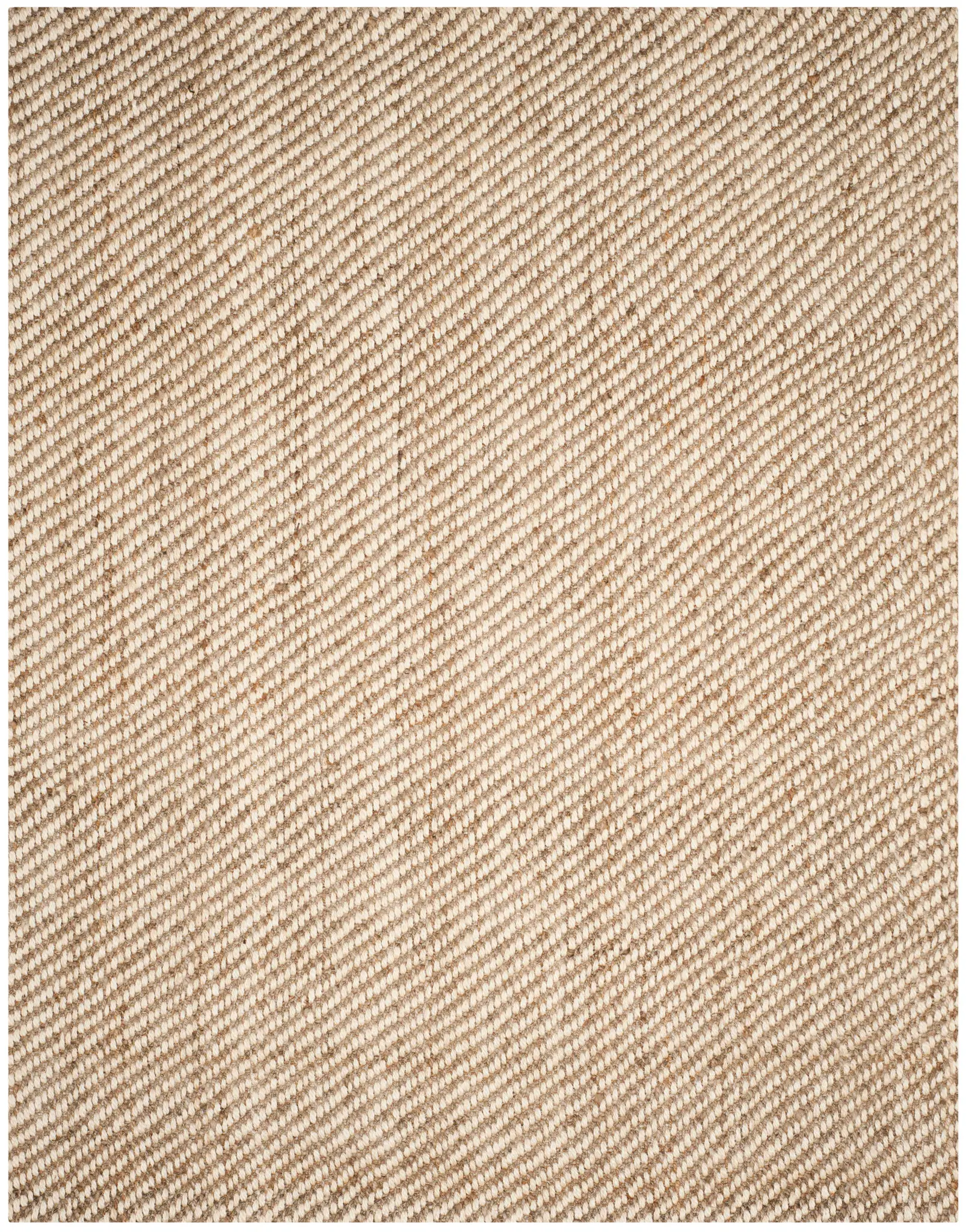 Natural Fiber Diagonal Ribbed Hand-Loomed Rug