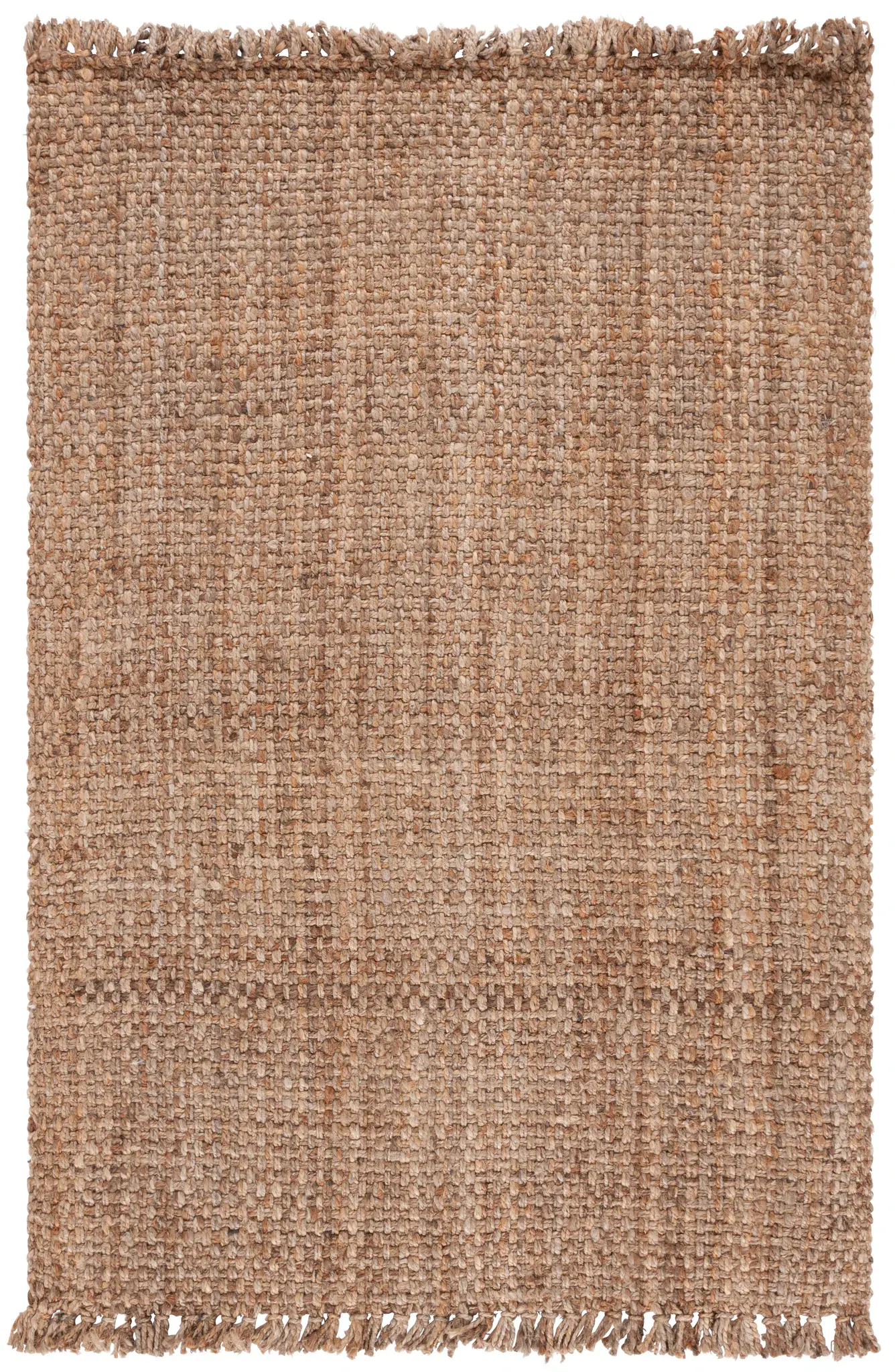 Natural Fiber Maldives Hand-Woven Fringed Jute Rug