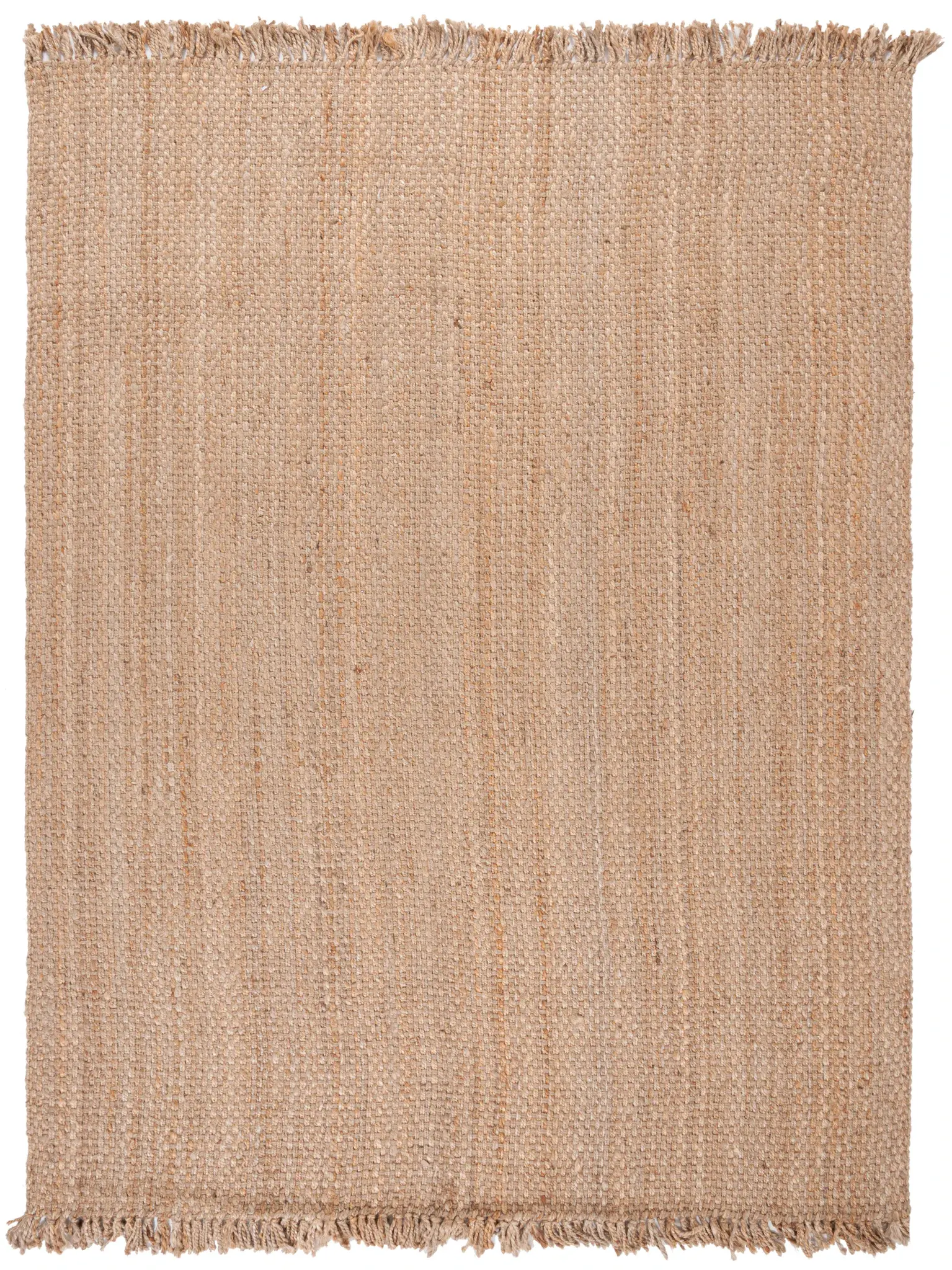 Natural Fiber Maldives Hand-Woven Fringed Jute Rug