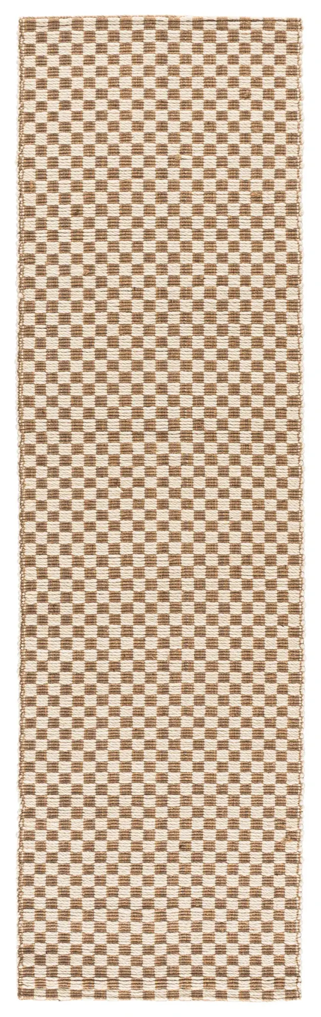 Natural Fiber Check Hand-Loomed Wool Rug