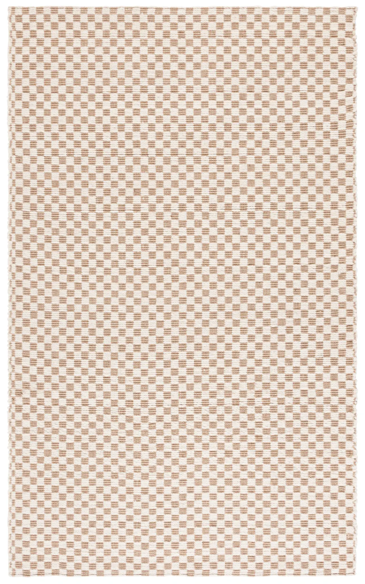 Natural Fiber Check Hand-Loomed Wool Rug