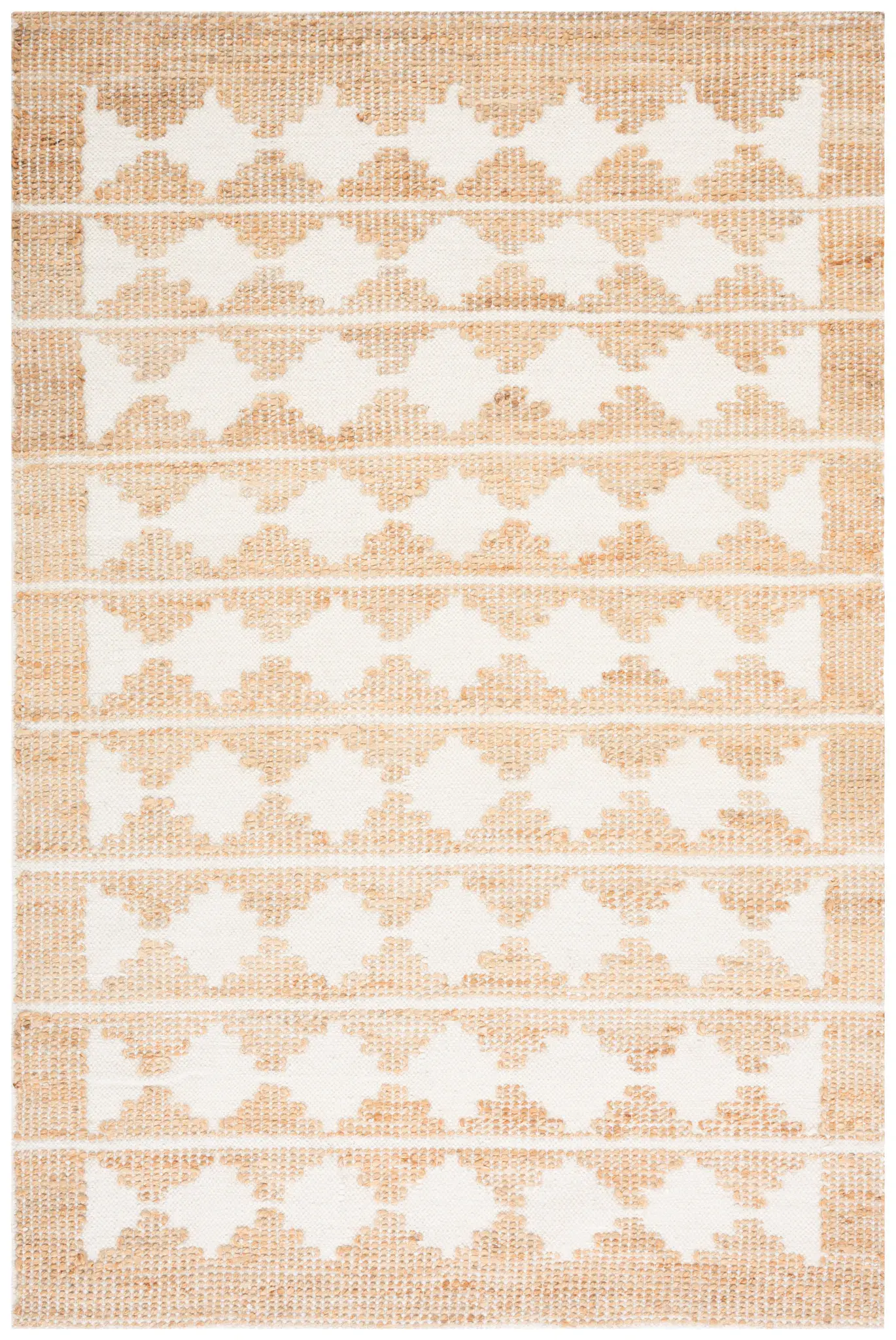 Natural Fiber Stepped Diamond Hand-Loomed Rug