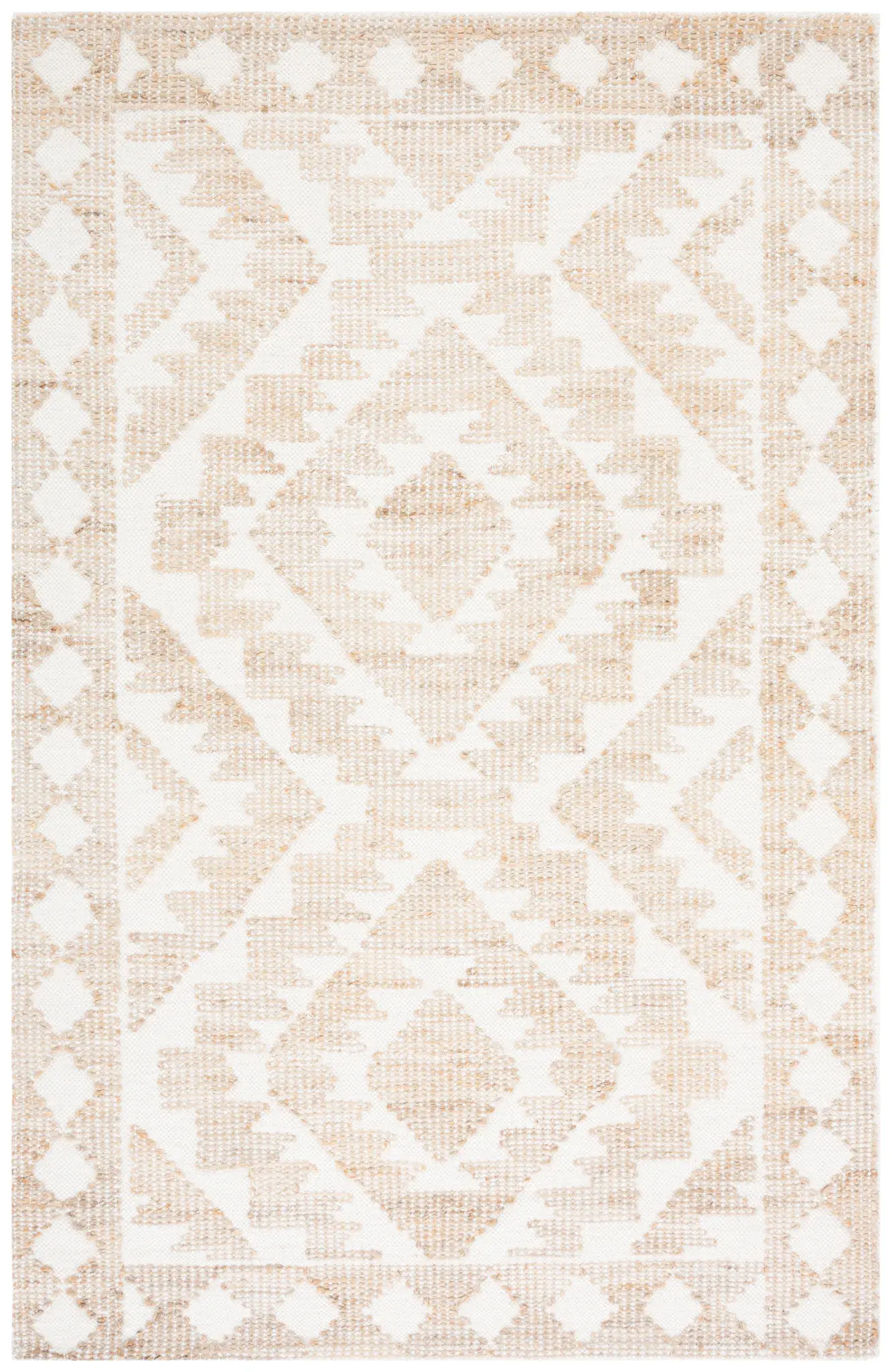 Natural Fiber Diamond Medallion Hand-Loomed Rug