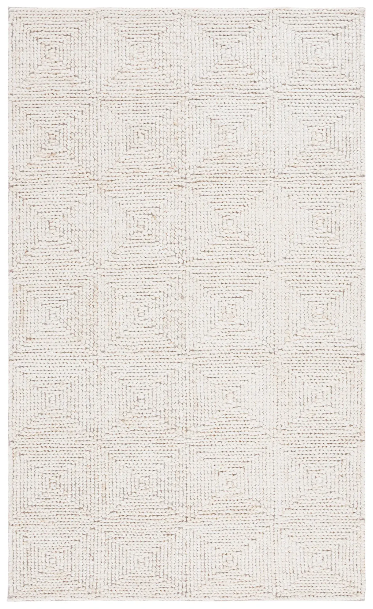 Natural Fiber Concentric Square Hand-Loomed Jute Rug