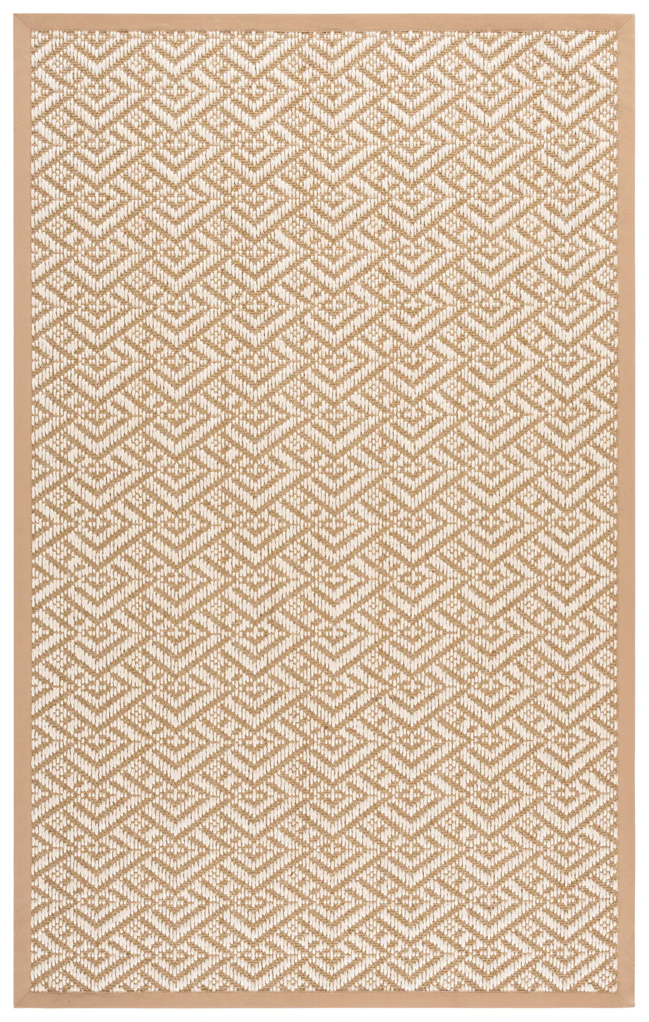 Natural Fiber Sisal Chevron Bordered Rug