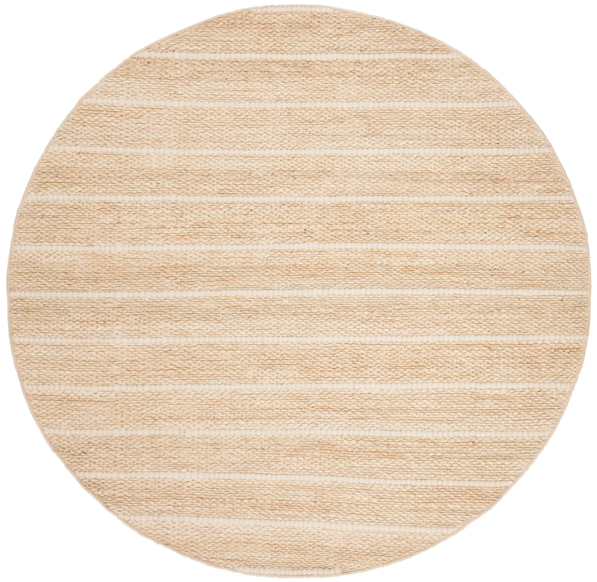 Natural Fiber Fringed Striped Hand-Woven Jute Rug