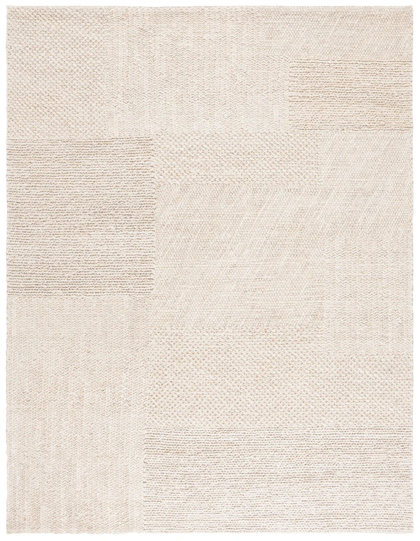 Natural Fiber Textured Block Hand-Woven Rug