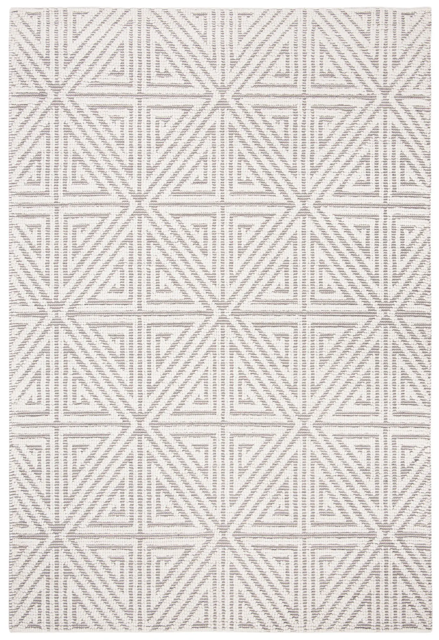 Natural Fiber Nested Triangle Hand-Woven Rug