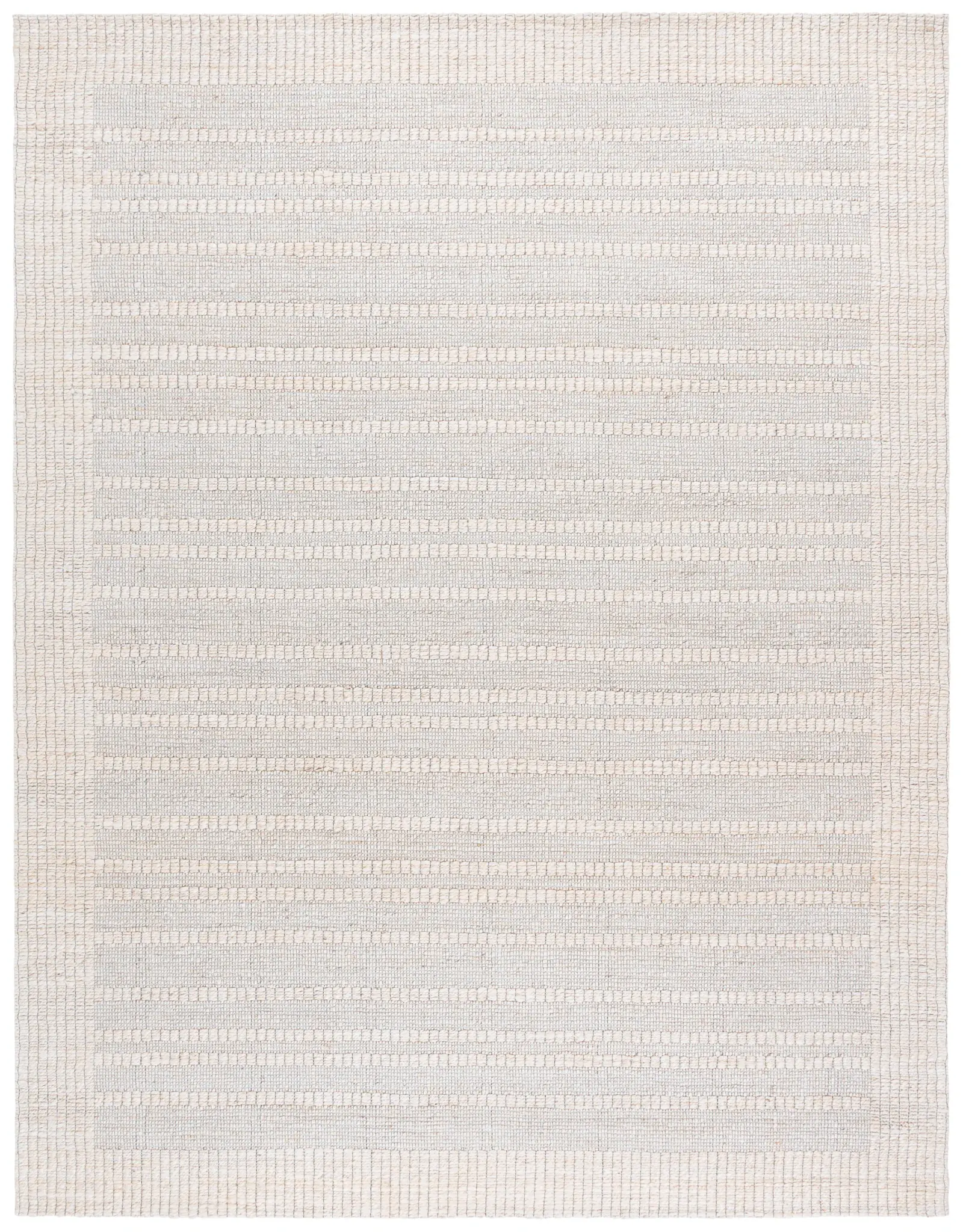 Natural Fiber Striped Border Rug