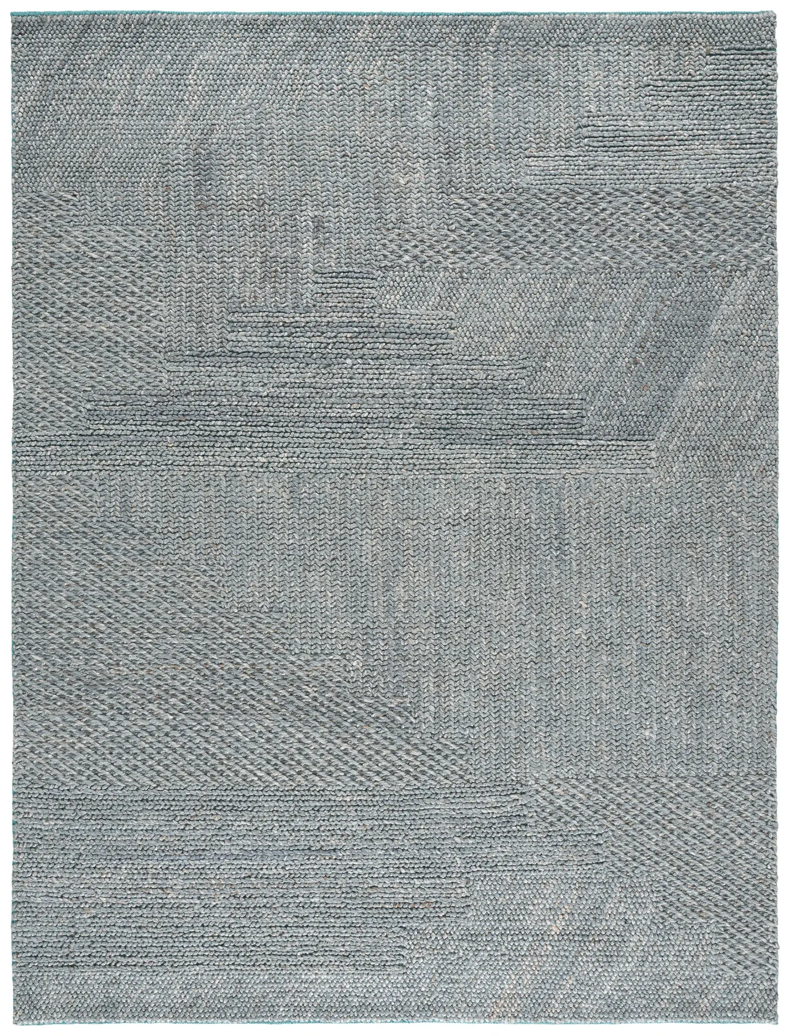 Natural Fiber Block Patchwork Hand-Woven Rug