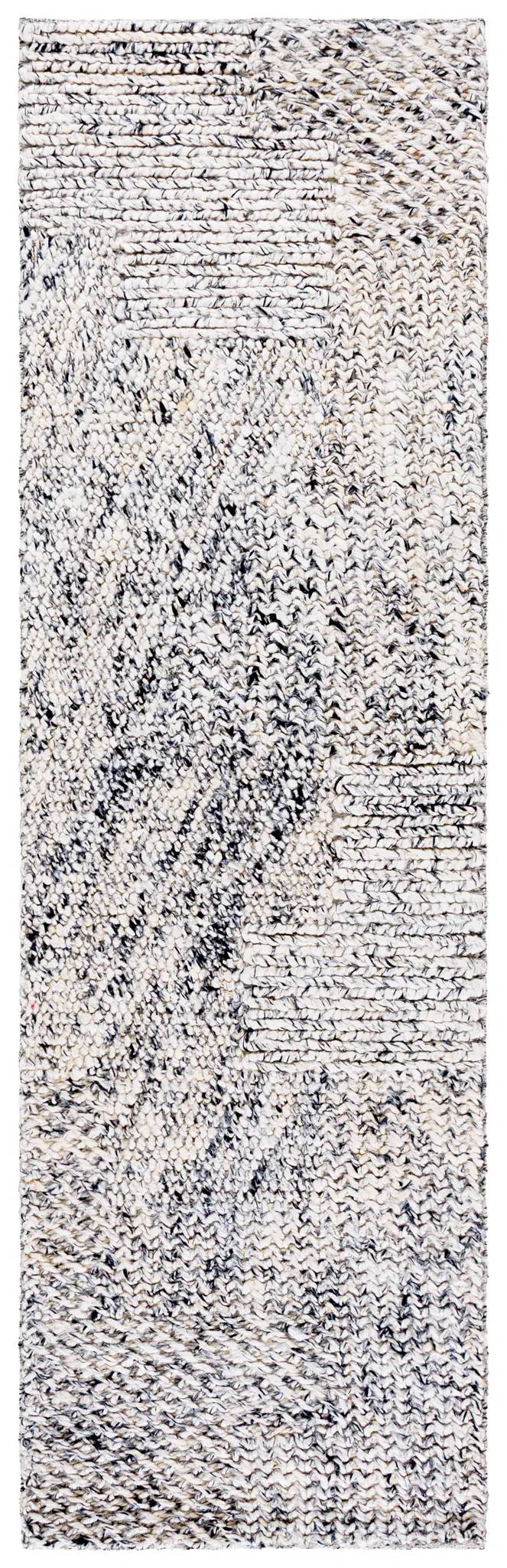 Natural Fiber Block Patchwork Hand-Woven Rug