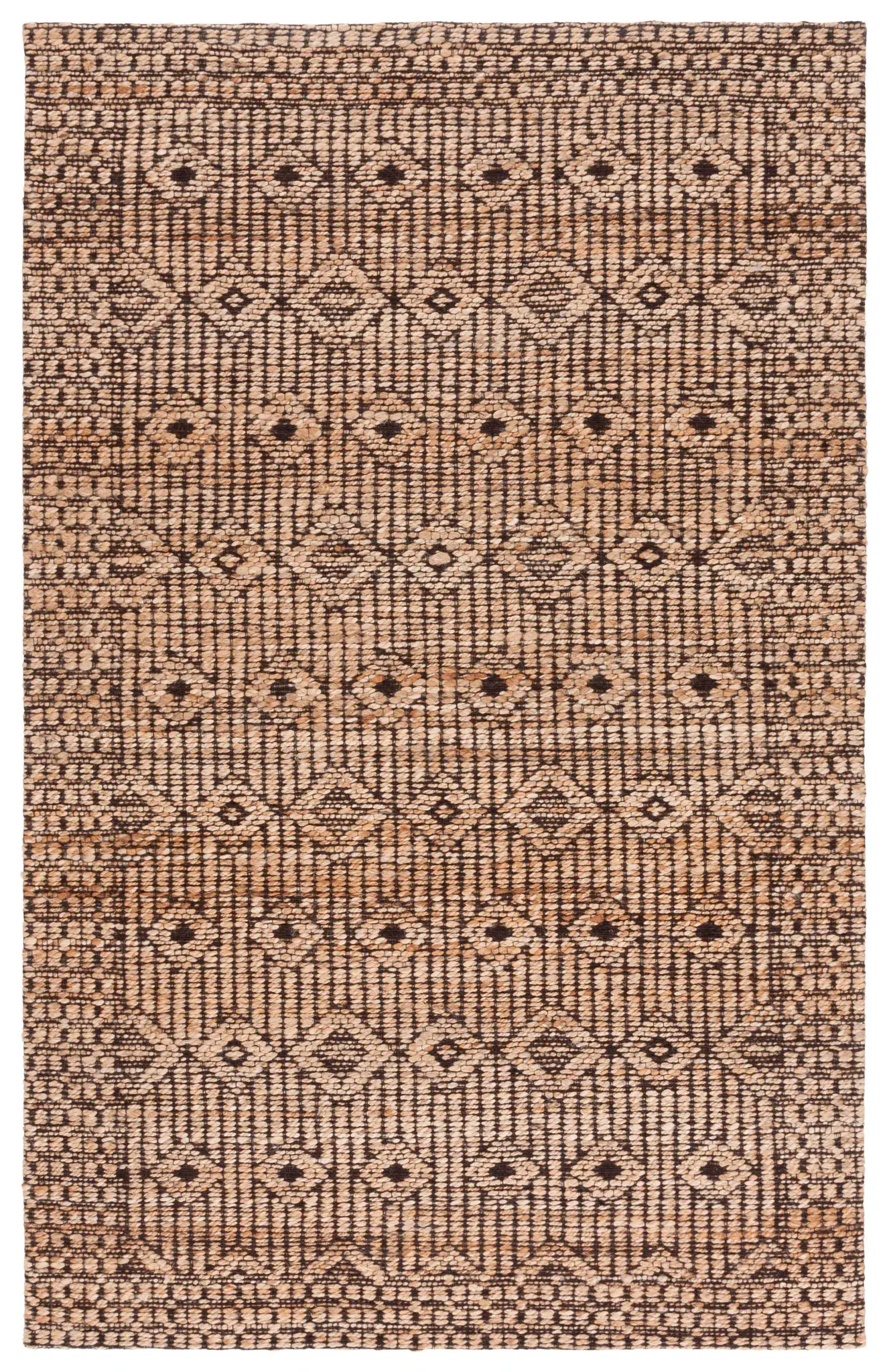 Natural Fiber Diamond Bordered Rug