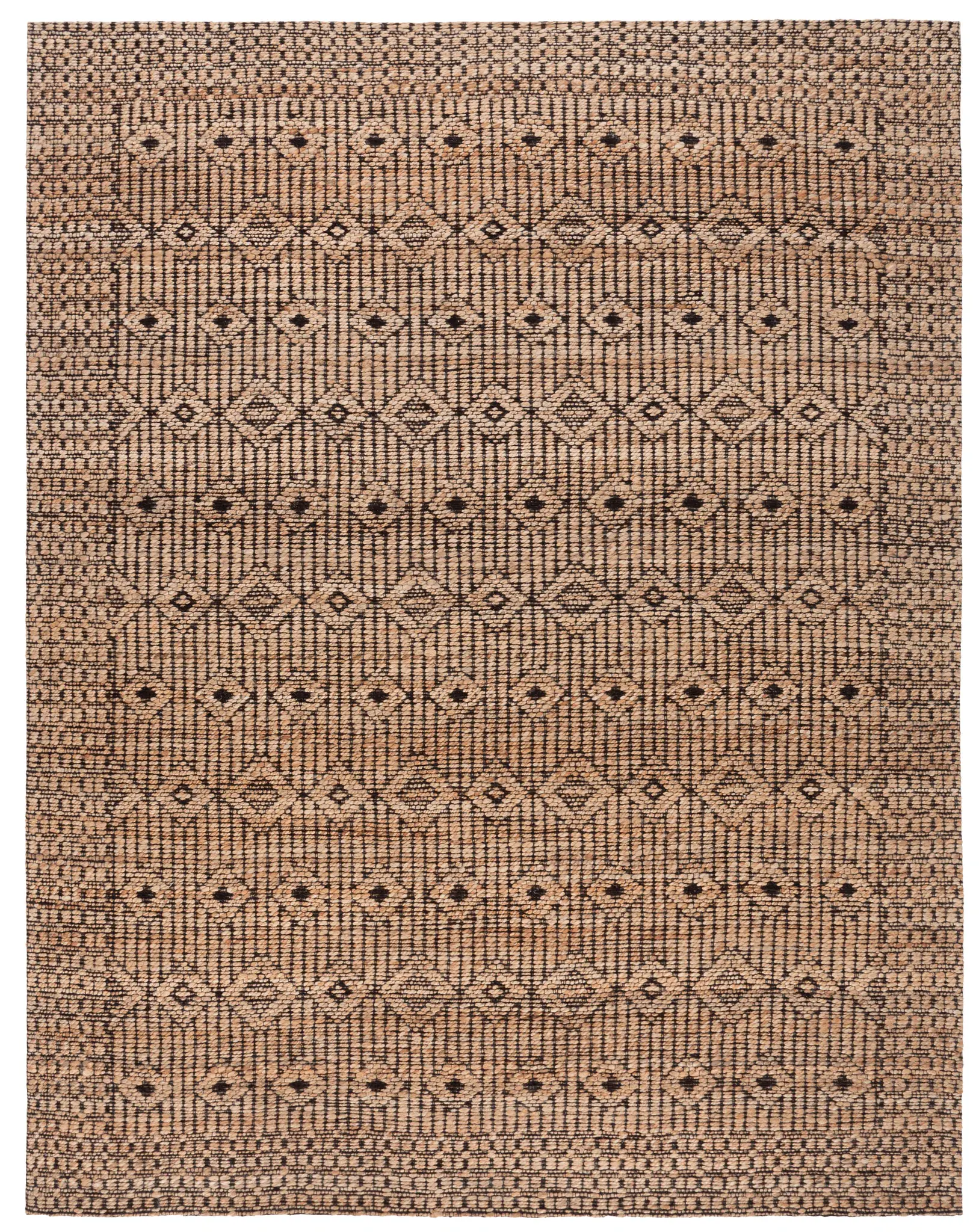Natural Fiber Diamond Bordered Rug