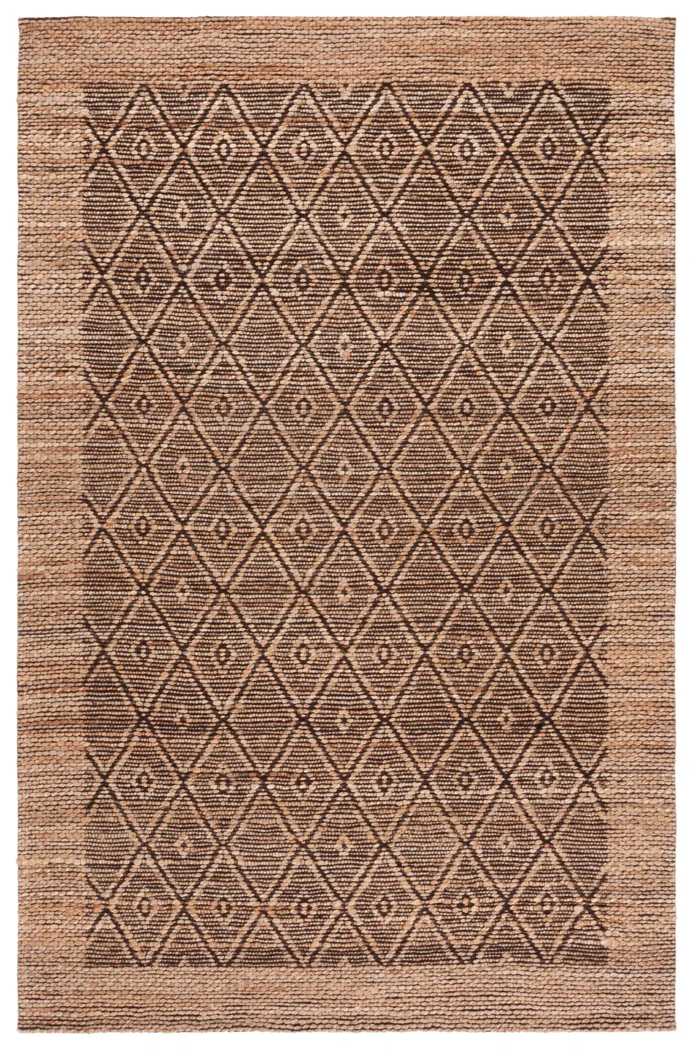 Natural Fiber Bordered Diamond Rug