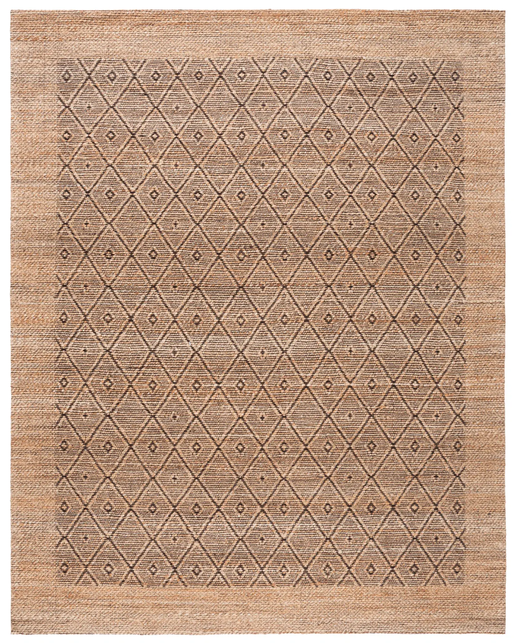 Natural Fiber Bordered Diamond Rug
