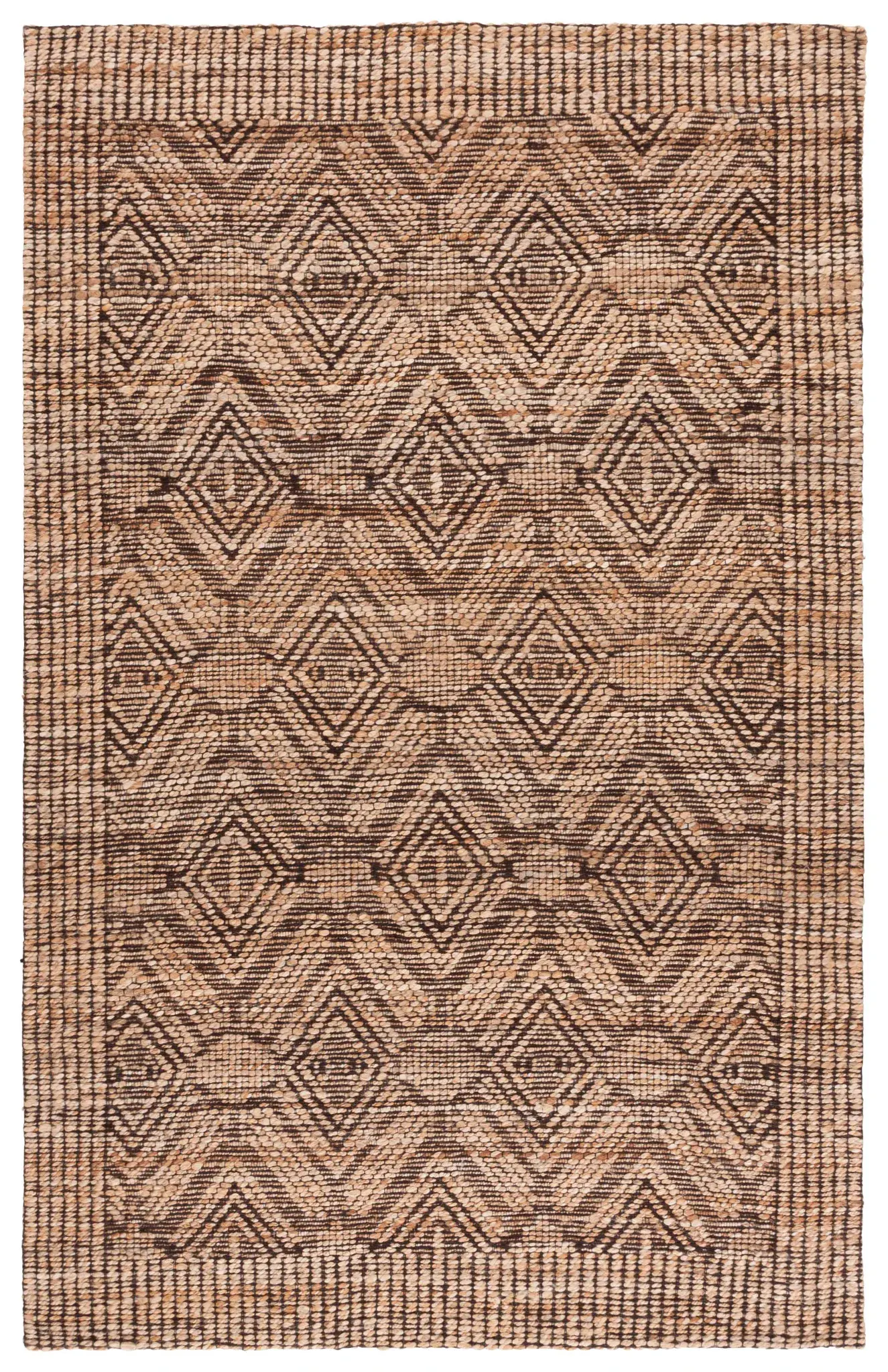 Natural Fiber Diamond Border Rug