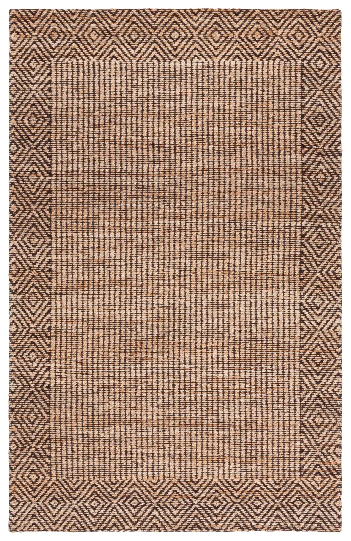 Natural Fiber Diamond Trellis Border Rug