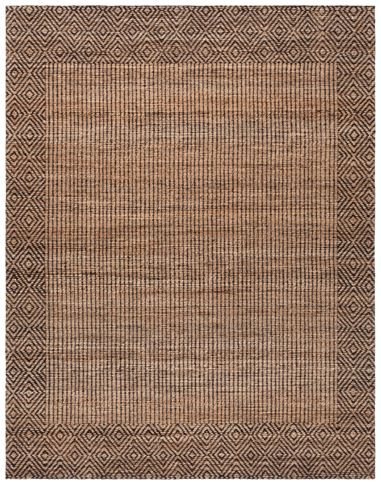 Natural Fiber Diamond Trellis Border Rug