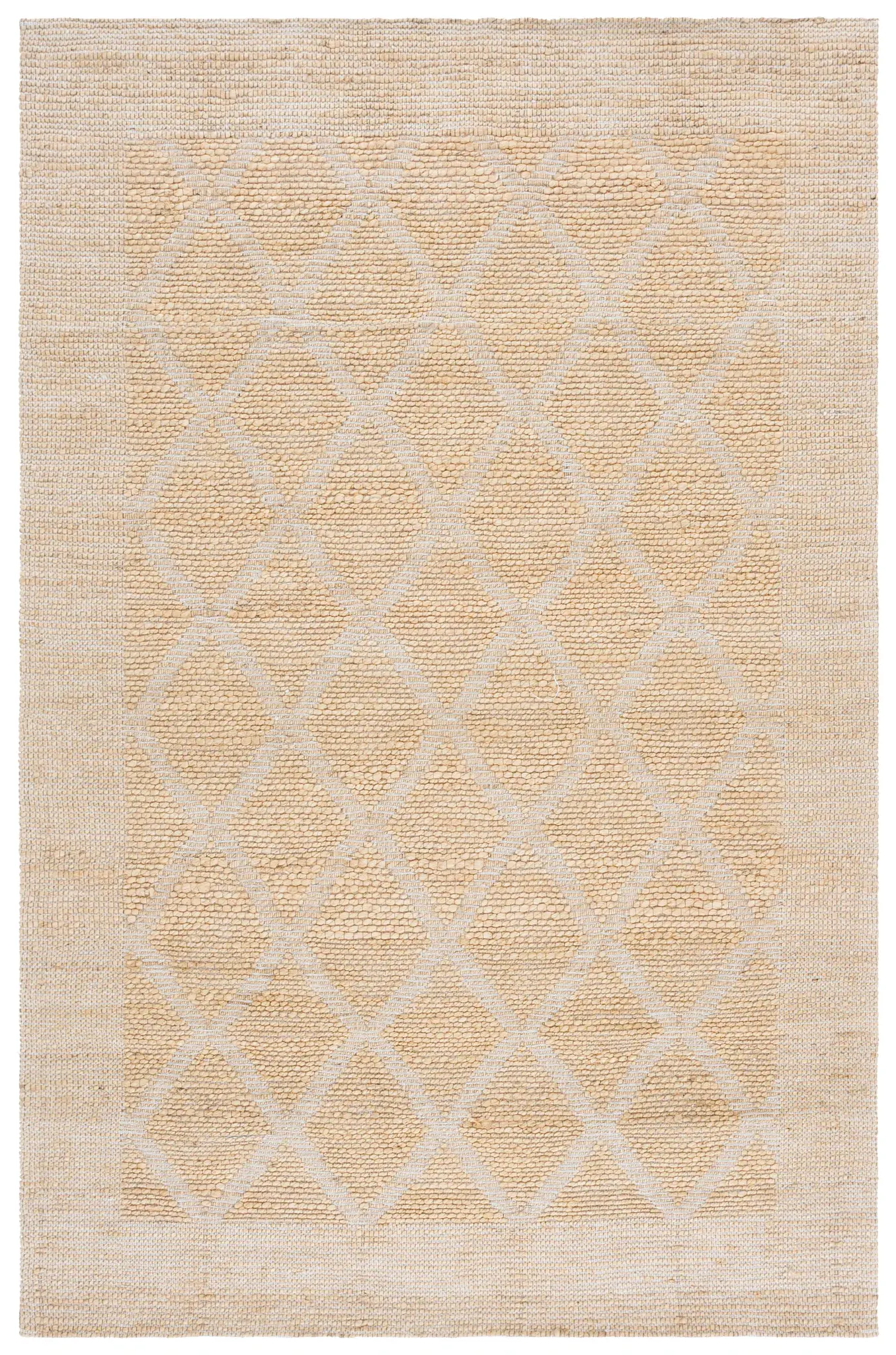 Natural Fiber Diamond Trellis Hand-Woven Rug