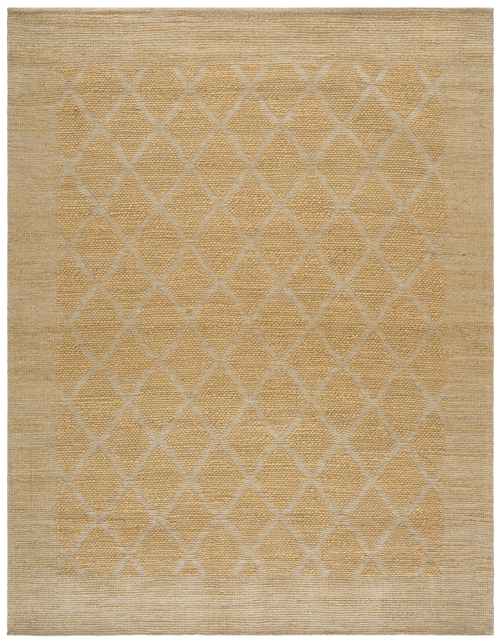Natural Fiber Diamond Trellis Hand-Woven Rug