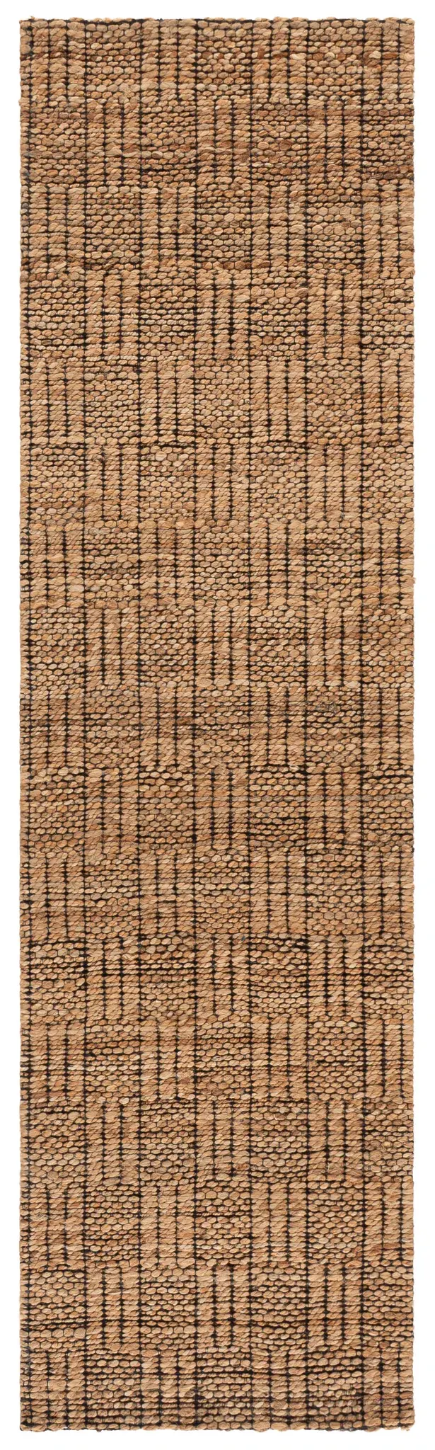 Natural Fiber Block Grid Hand-Woven Rug