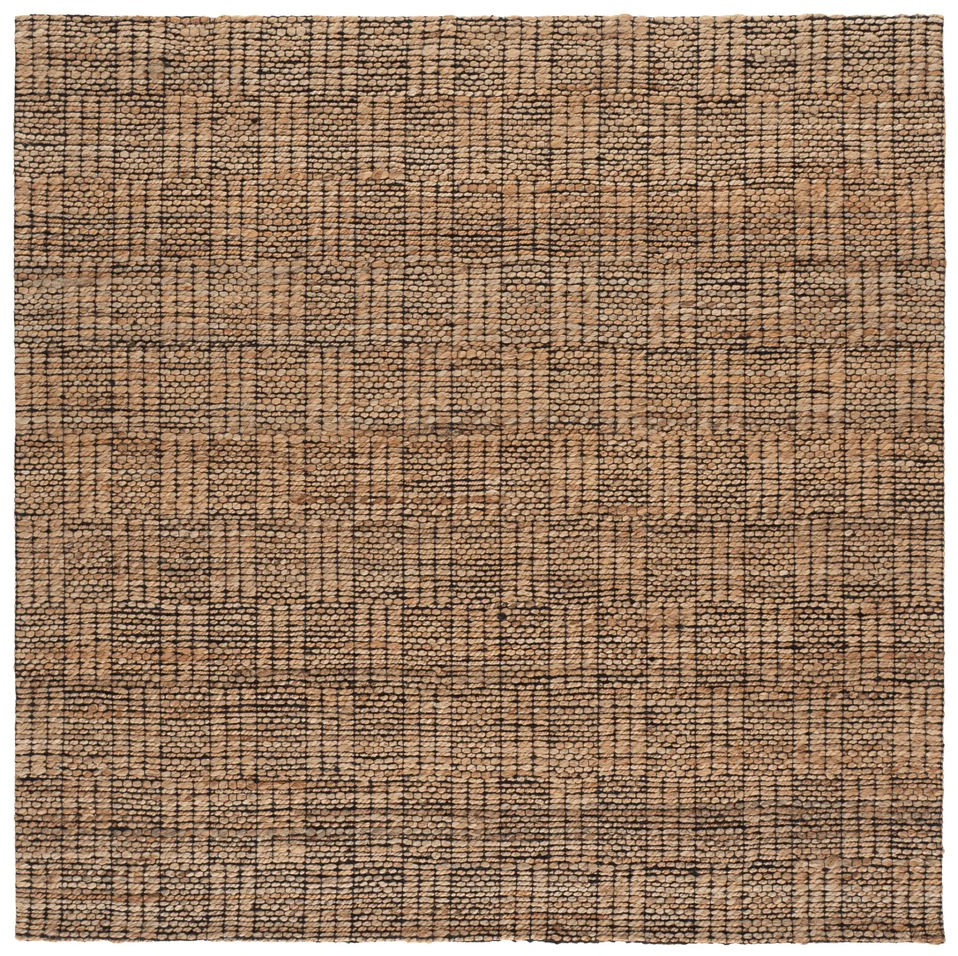 Natural Fiber Block Grid Hand-Woven Rug
