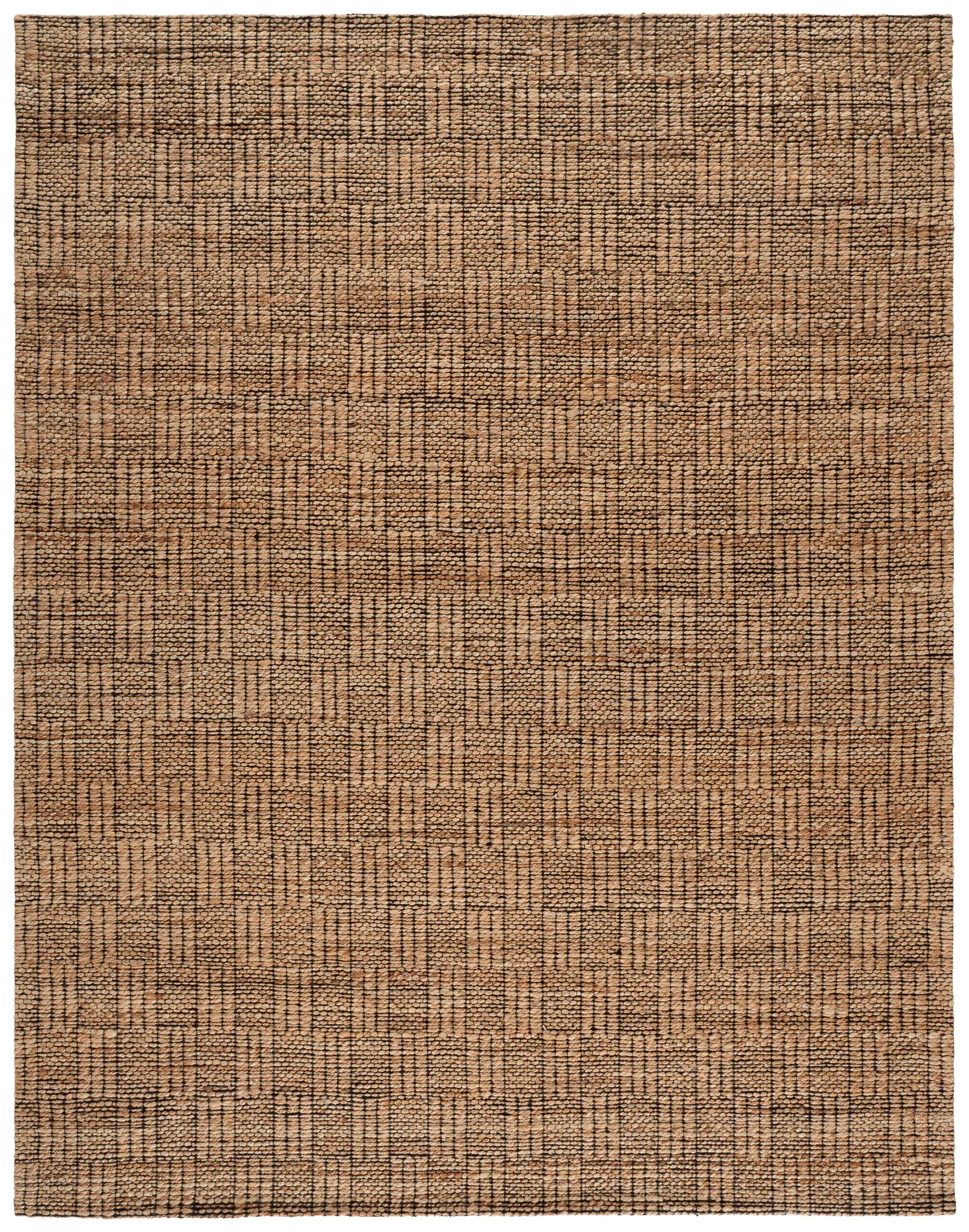 Natural Fiber Block Grid Hand-Woven Rug