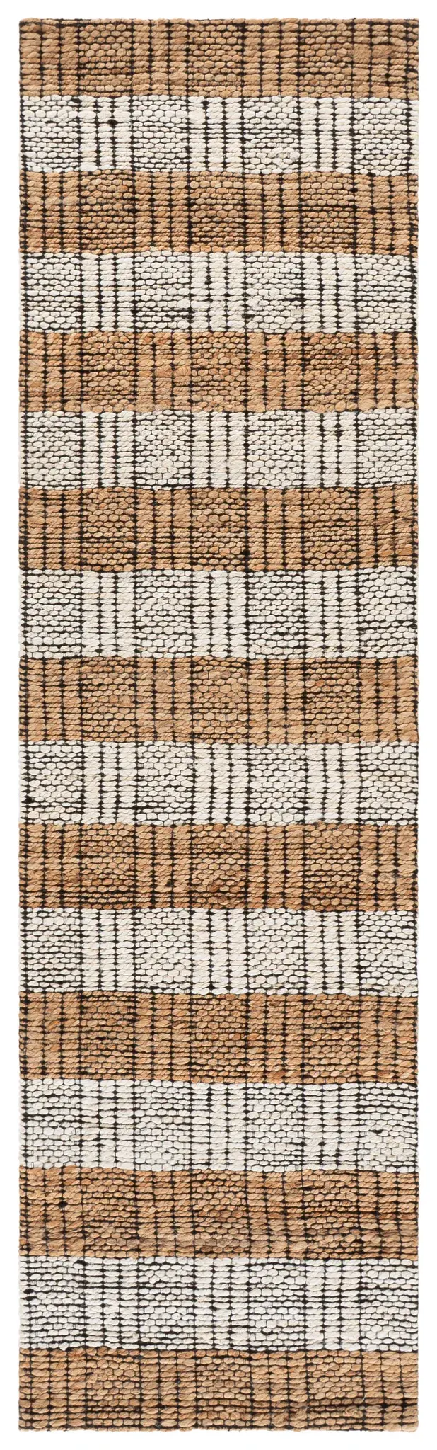Natural Fiber Block Stripe Hand-Woven Rug