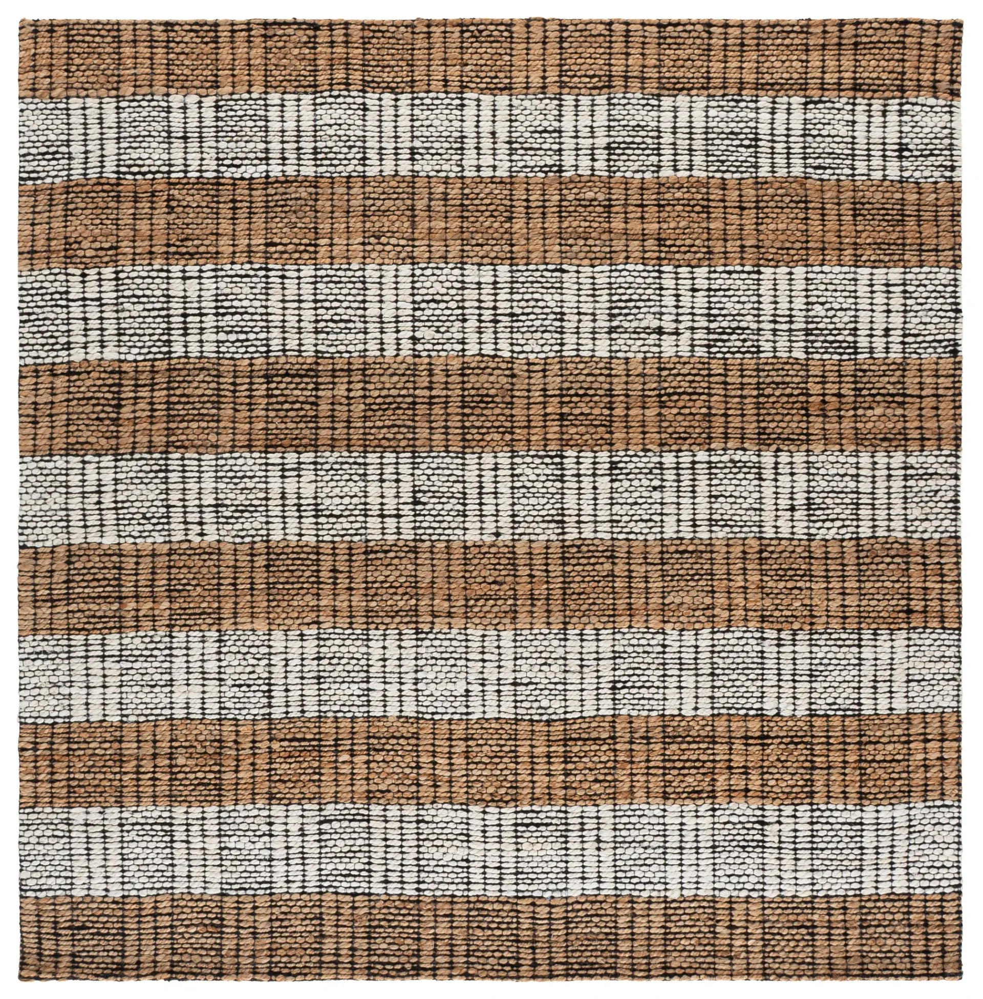 Natural Fiber Block Stripe Hand-Woven Rug