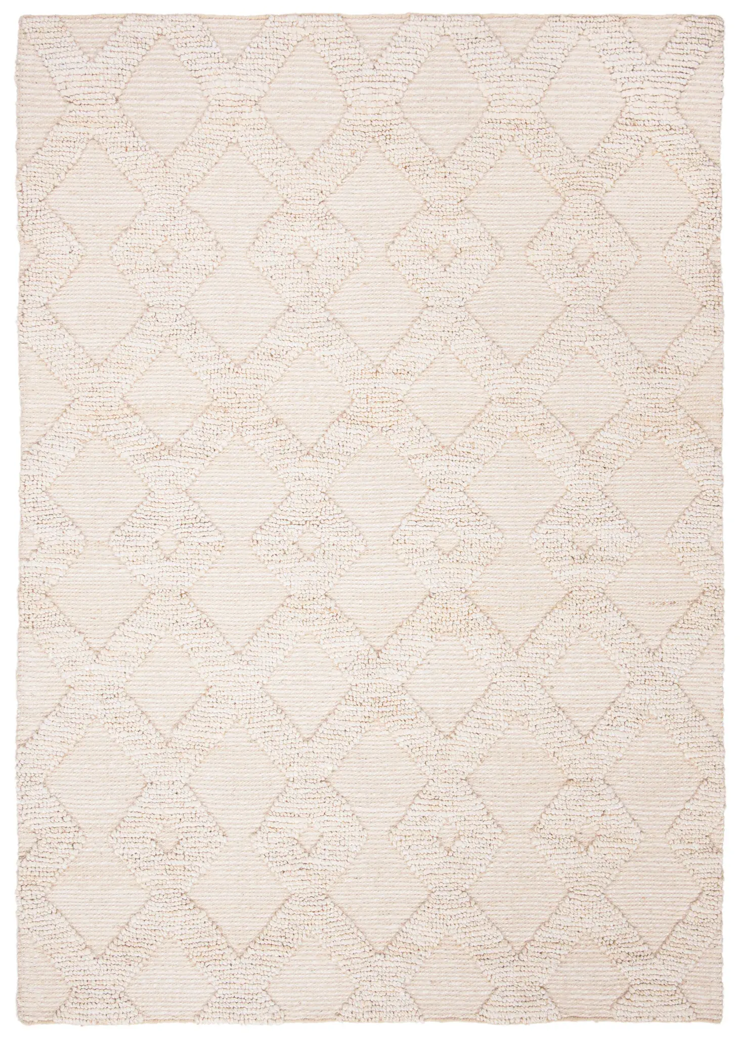 Natural Fiber Textured Diamond Trellis Hand-Woven Rug