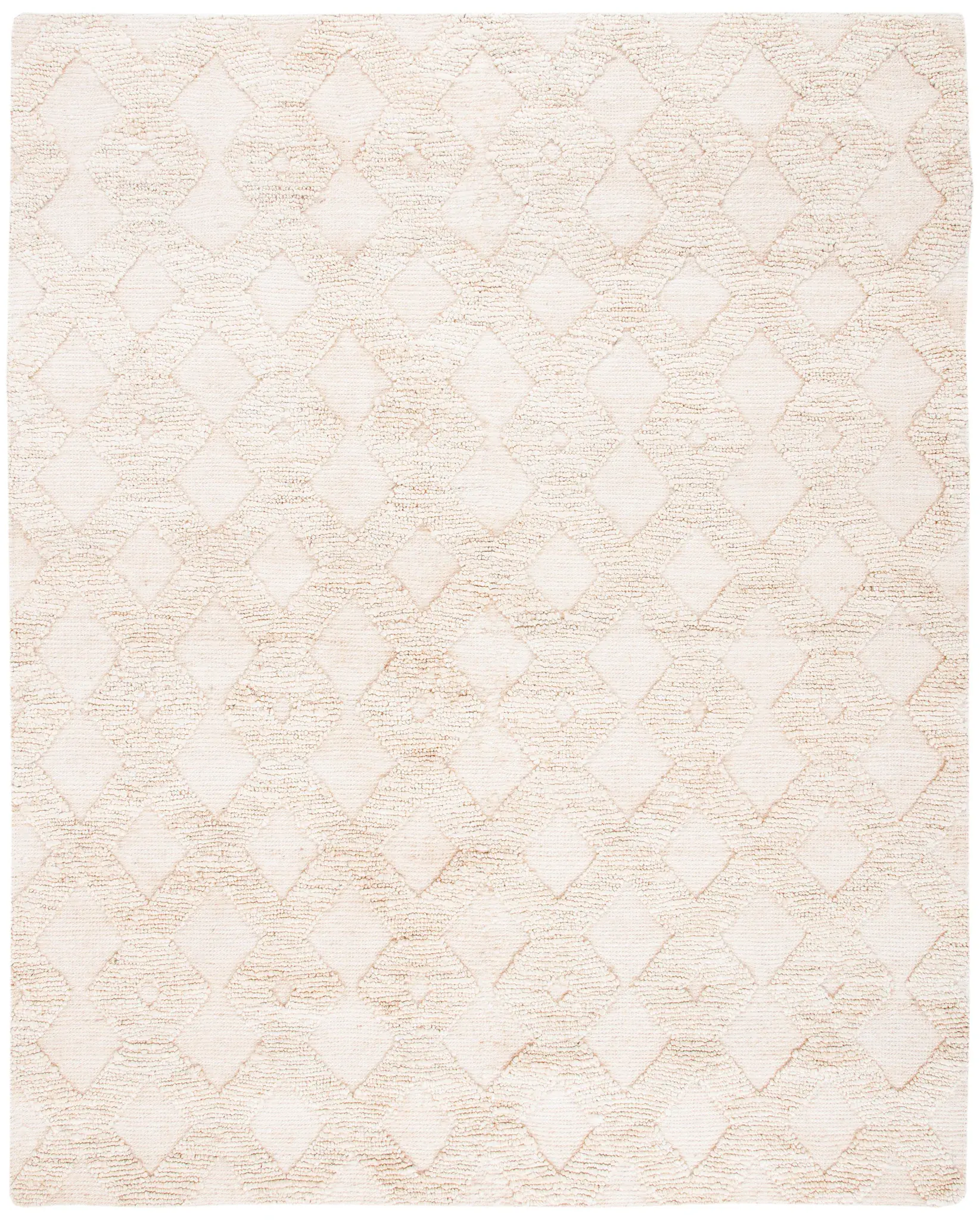 Natural Fiber Textured Diamond Trellis Hand-Woven Rug