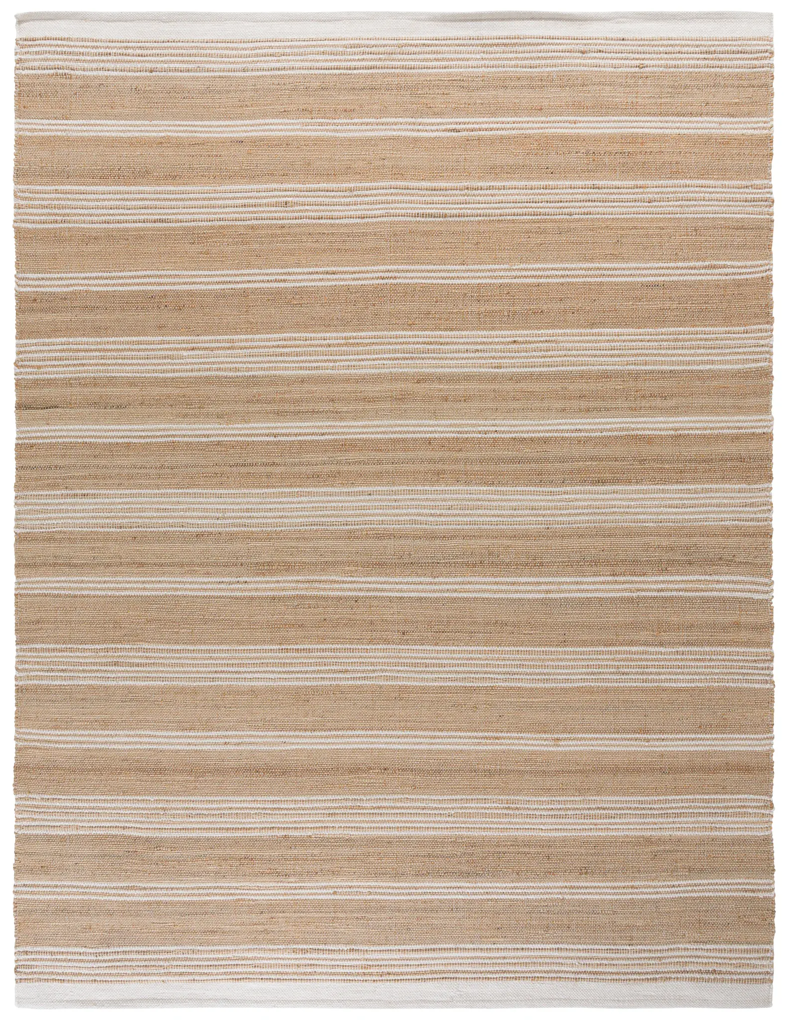 Natural Fiber Striped Hand-Woven Jute & Wool Rug