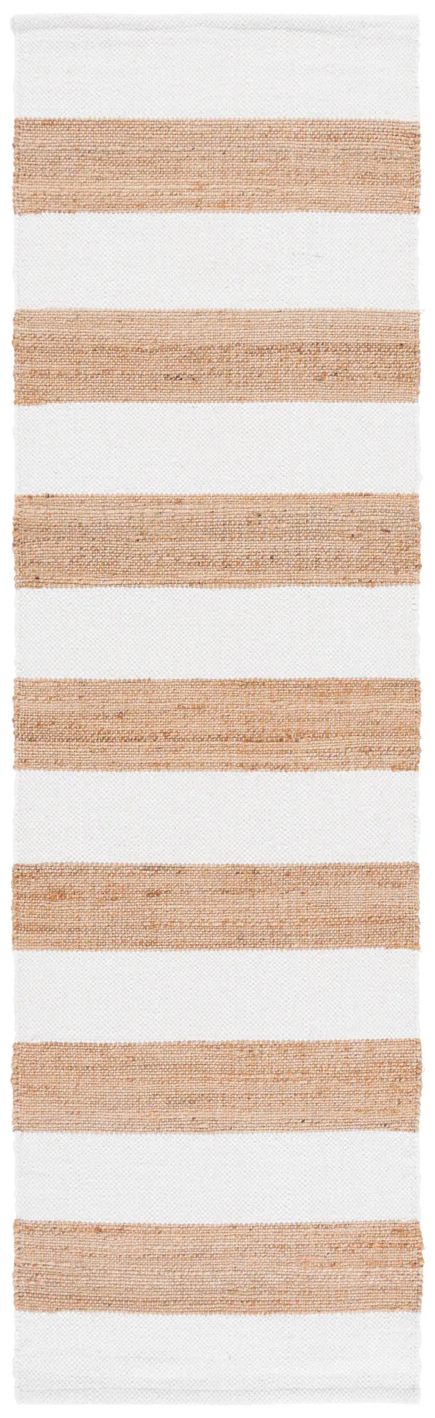 Natural Fiber Wide Stripe Hand-Woven Jute & Wool Rug