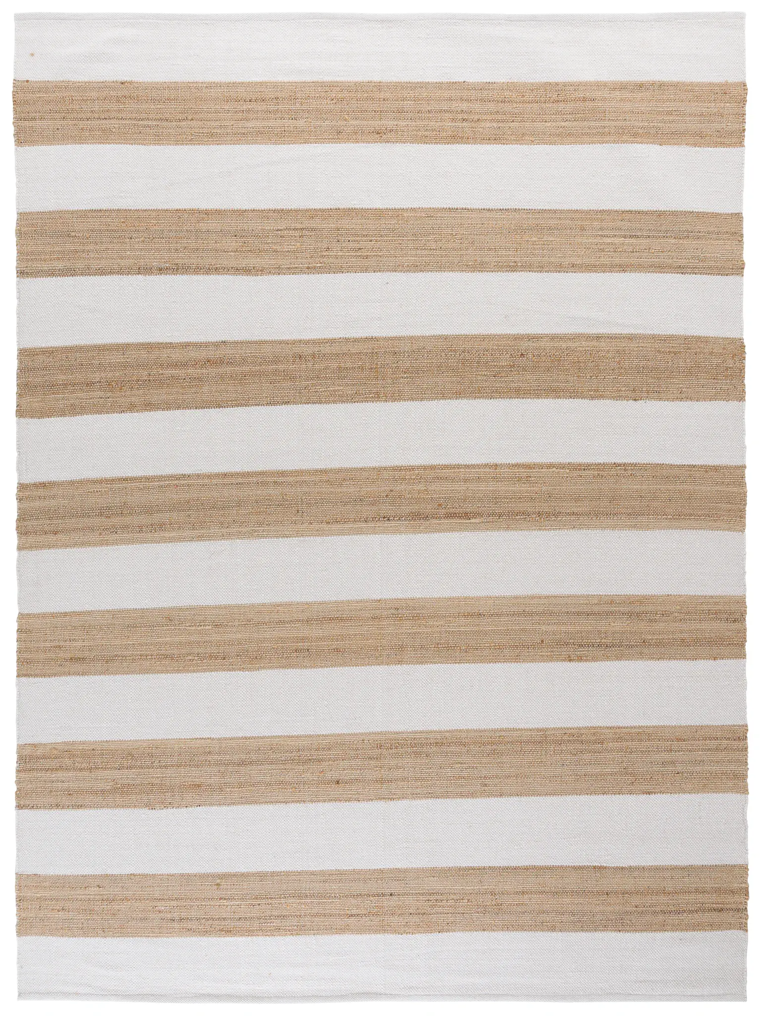 Natural Fiber Wide Stripe Hand-Woven Jute & Wool Rug