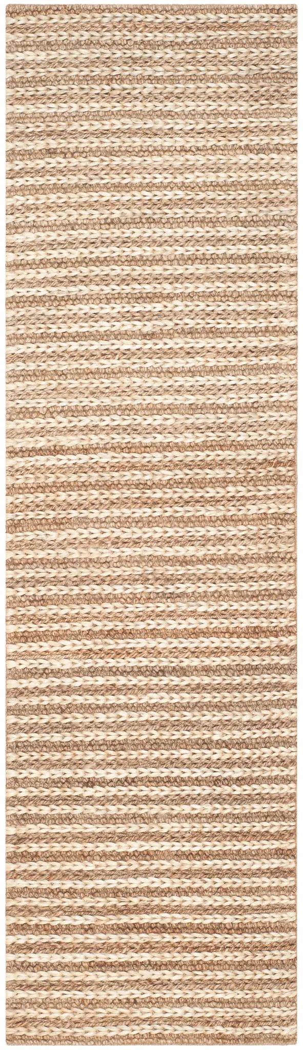 Natural Fiber Ribbed Stripe Hand-Woven Jute Rug