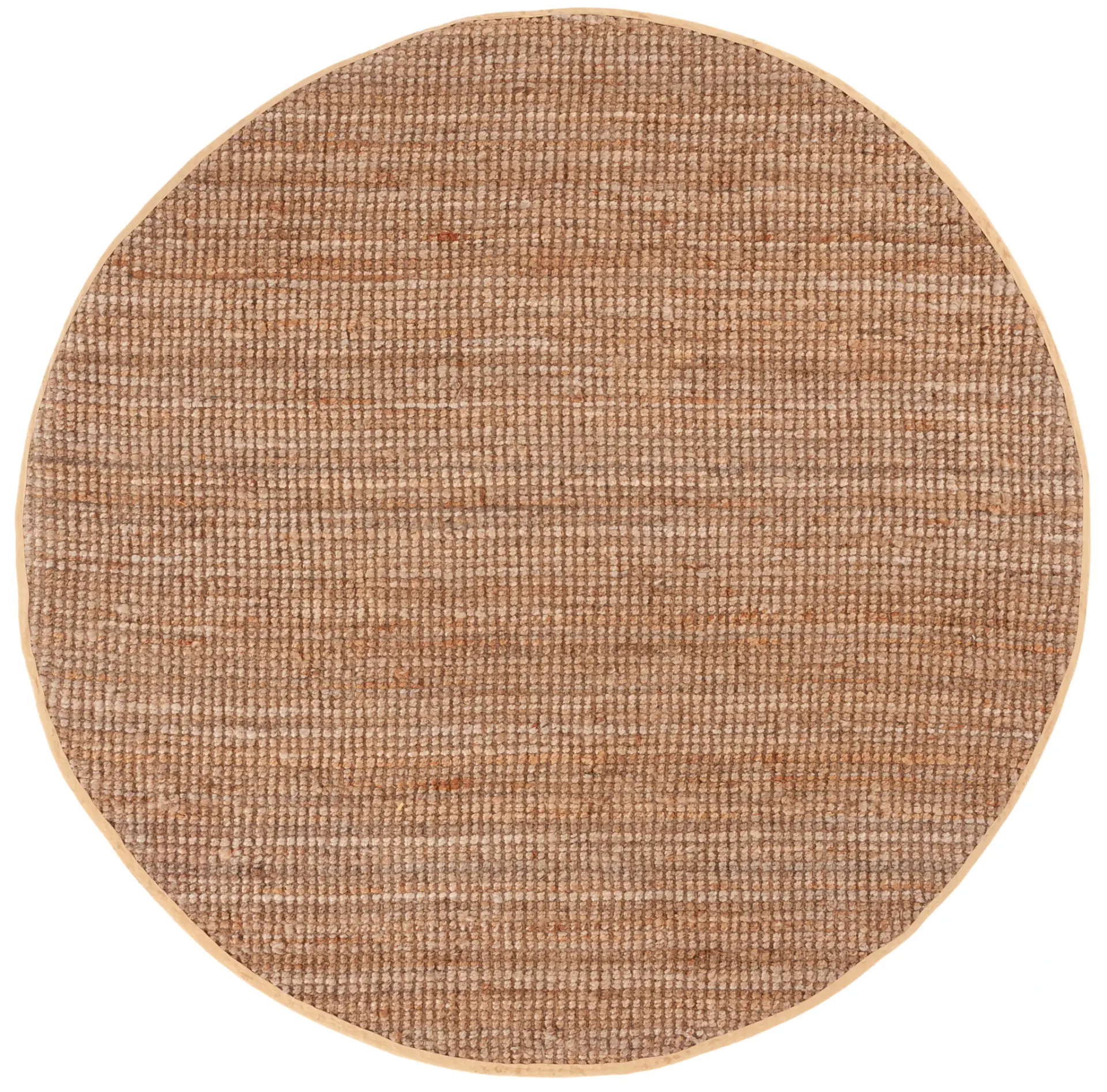 Natural Fiber Looped Ribbed Hand-Woven Jute Rug
