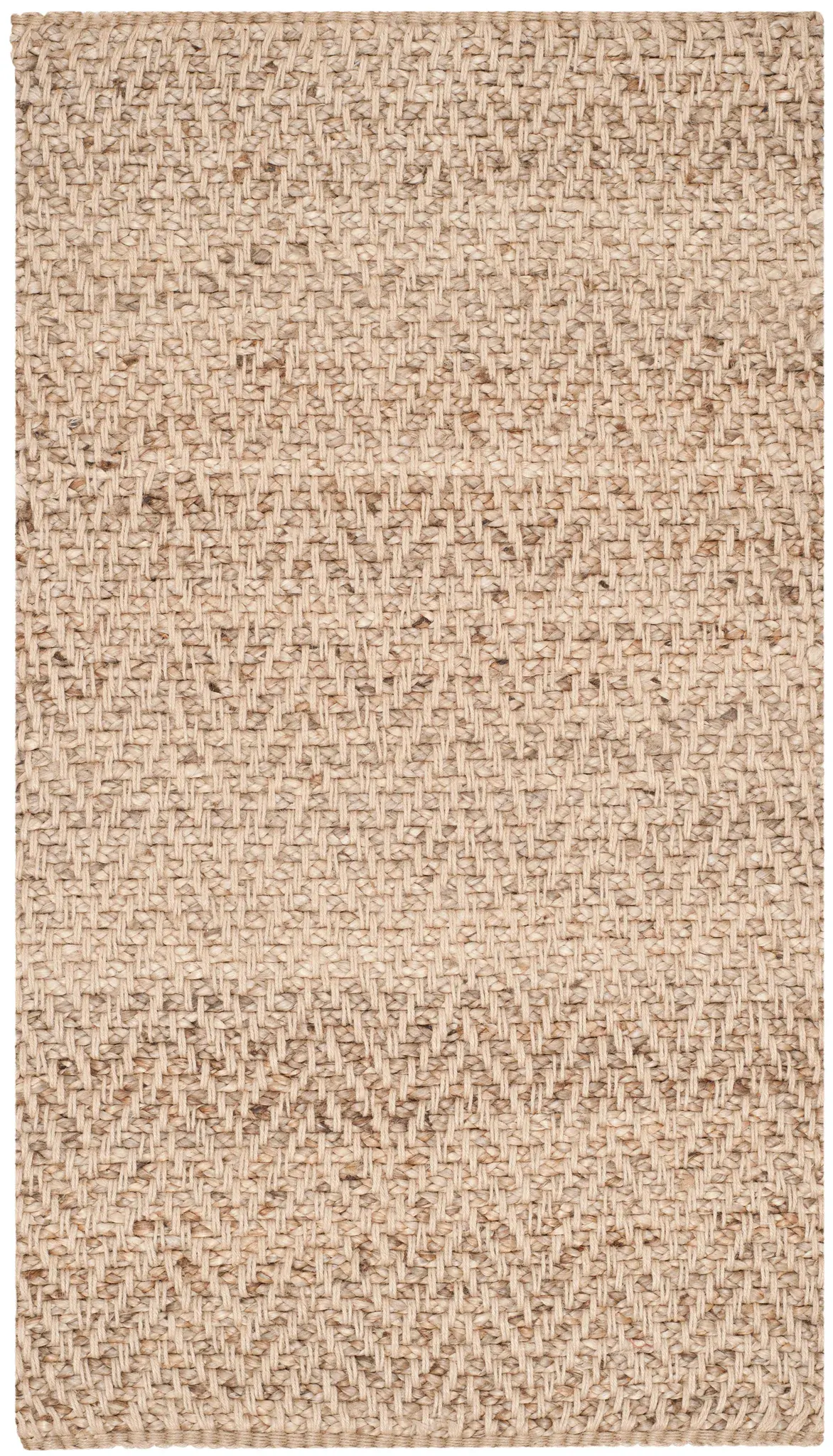 Natural Fiber Chevron Banded Hand-Woven Jute Rug