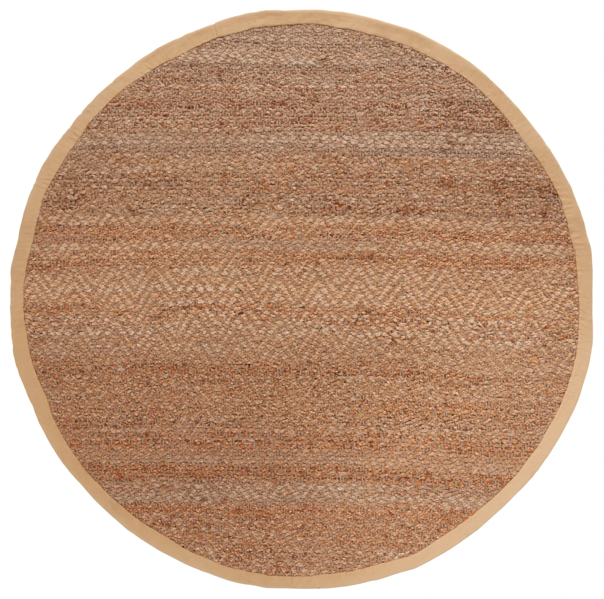 Natural Fiber Chevron Banded Hand-Woven Jute Rug