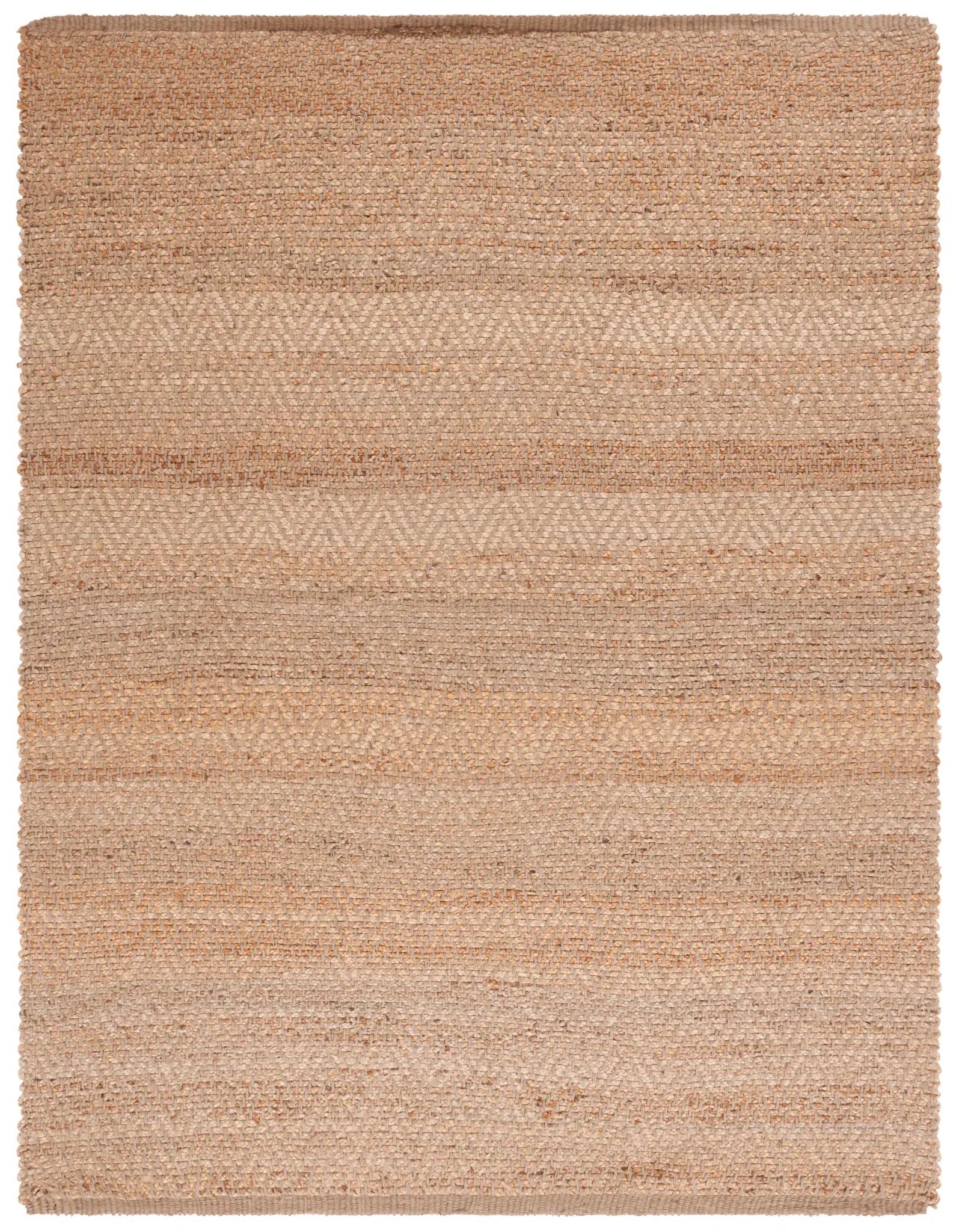Natural Fiber Chevron Banded Hand-Woven Jute Rug